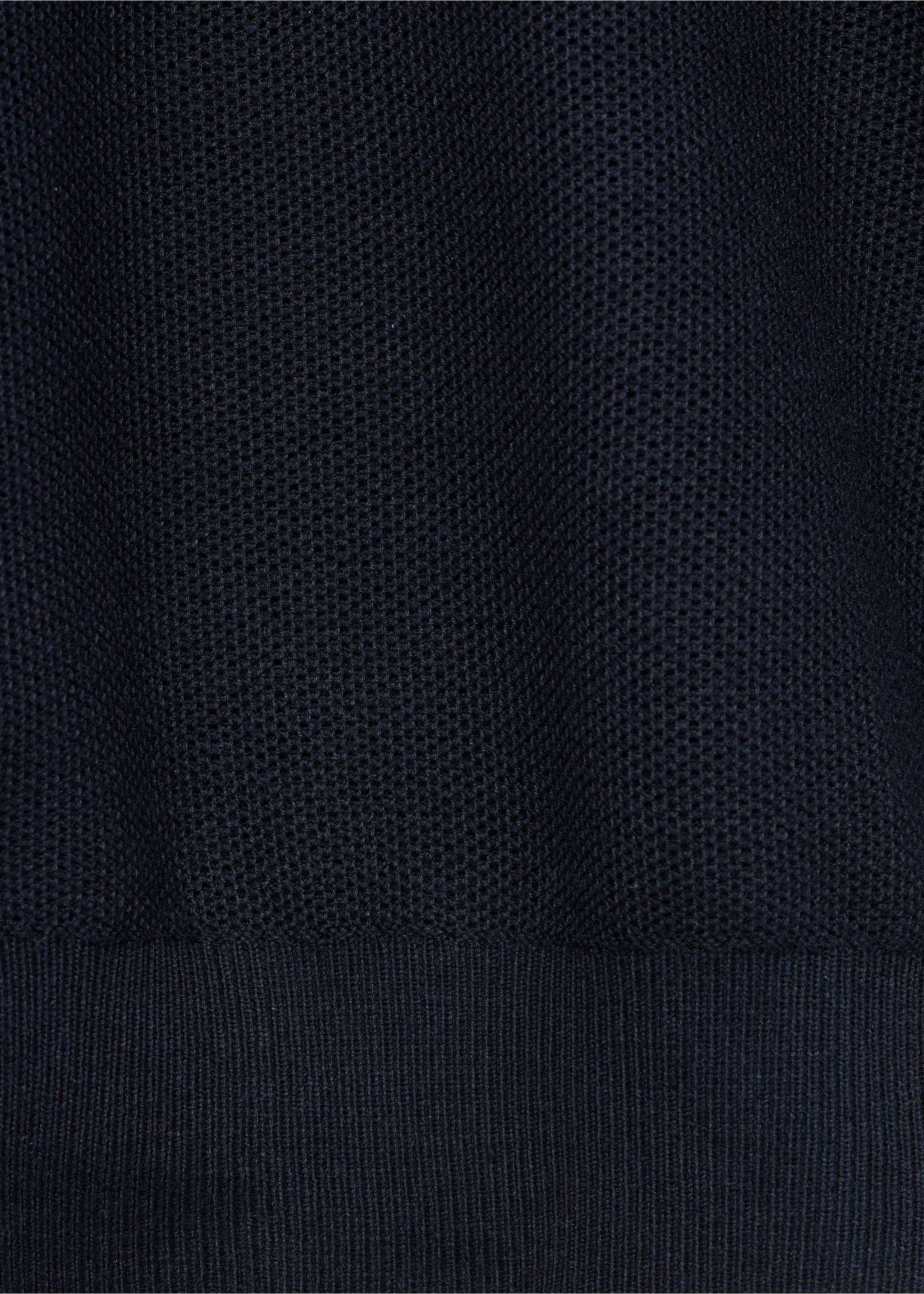 Microstructure sweater with zipper collar - Details of the article 0, Dark Navy. Ref: 87020600-00.