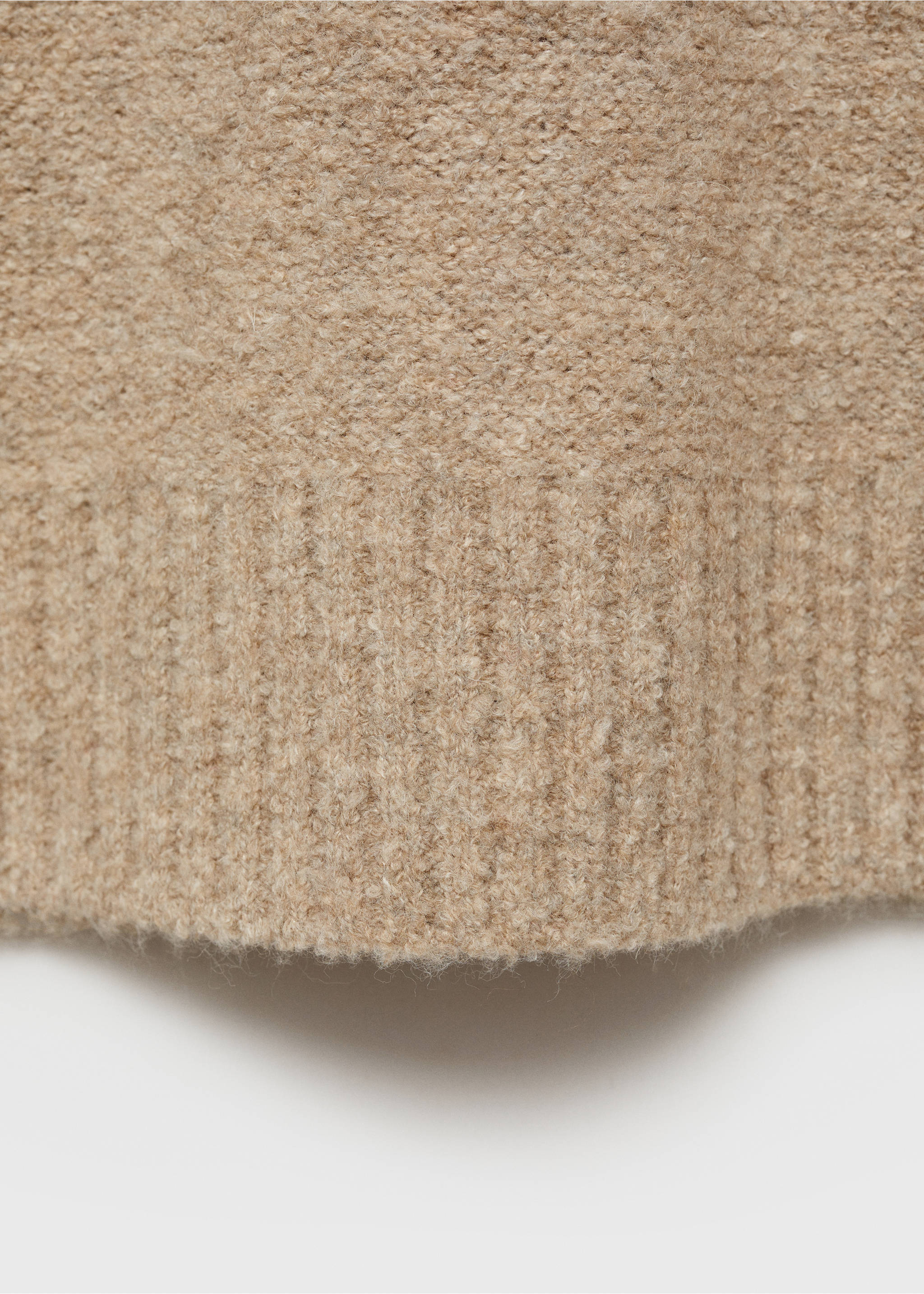 Mini boucle knit polo shirt - Details of the article 0, Sand. Ref: 87020601-00.