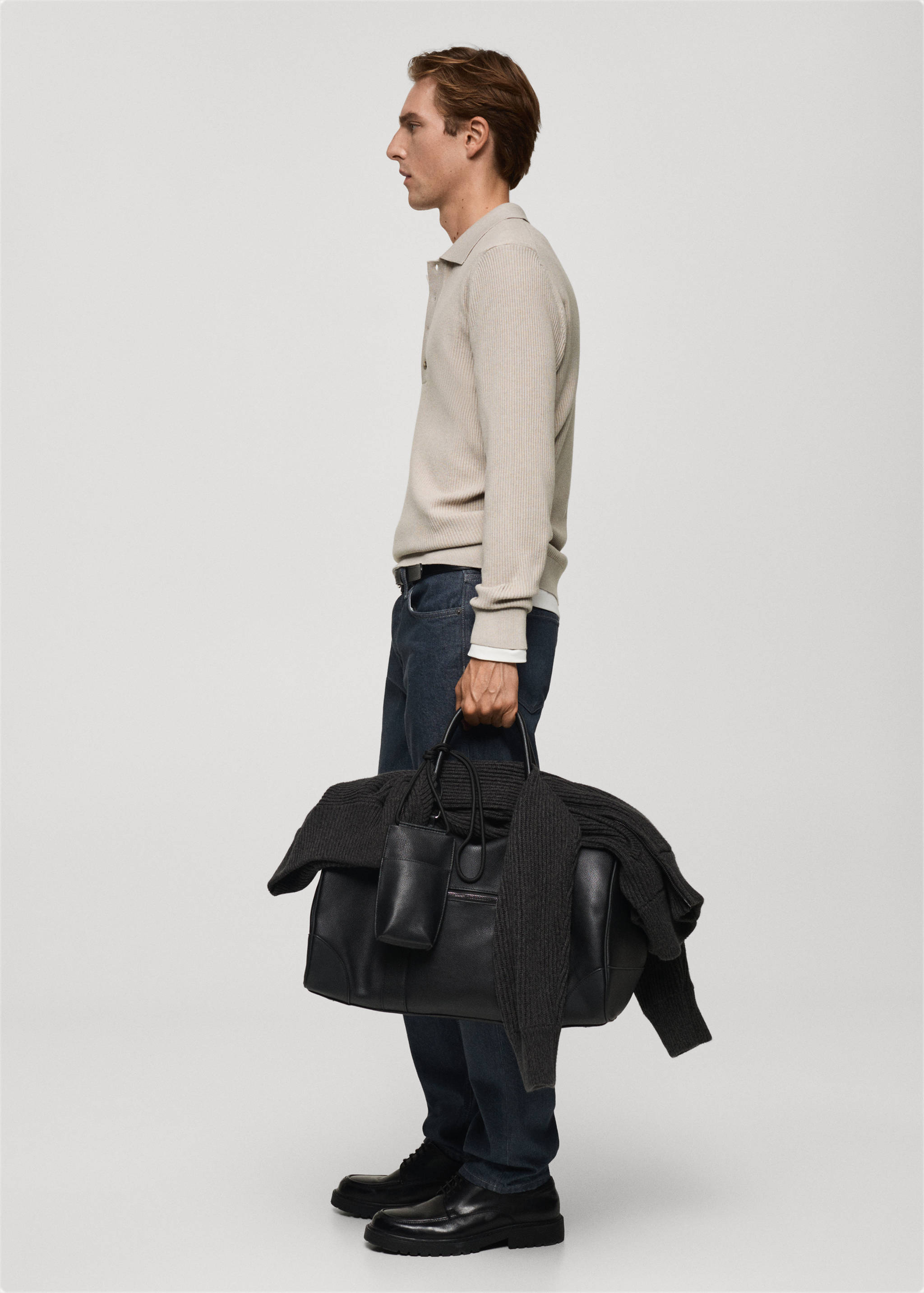 Geribde polotrui van een katoenblend - Detail van het artikel 2