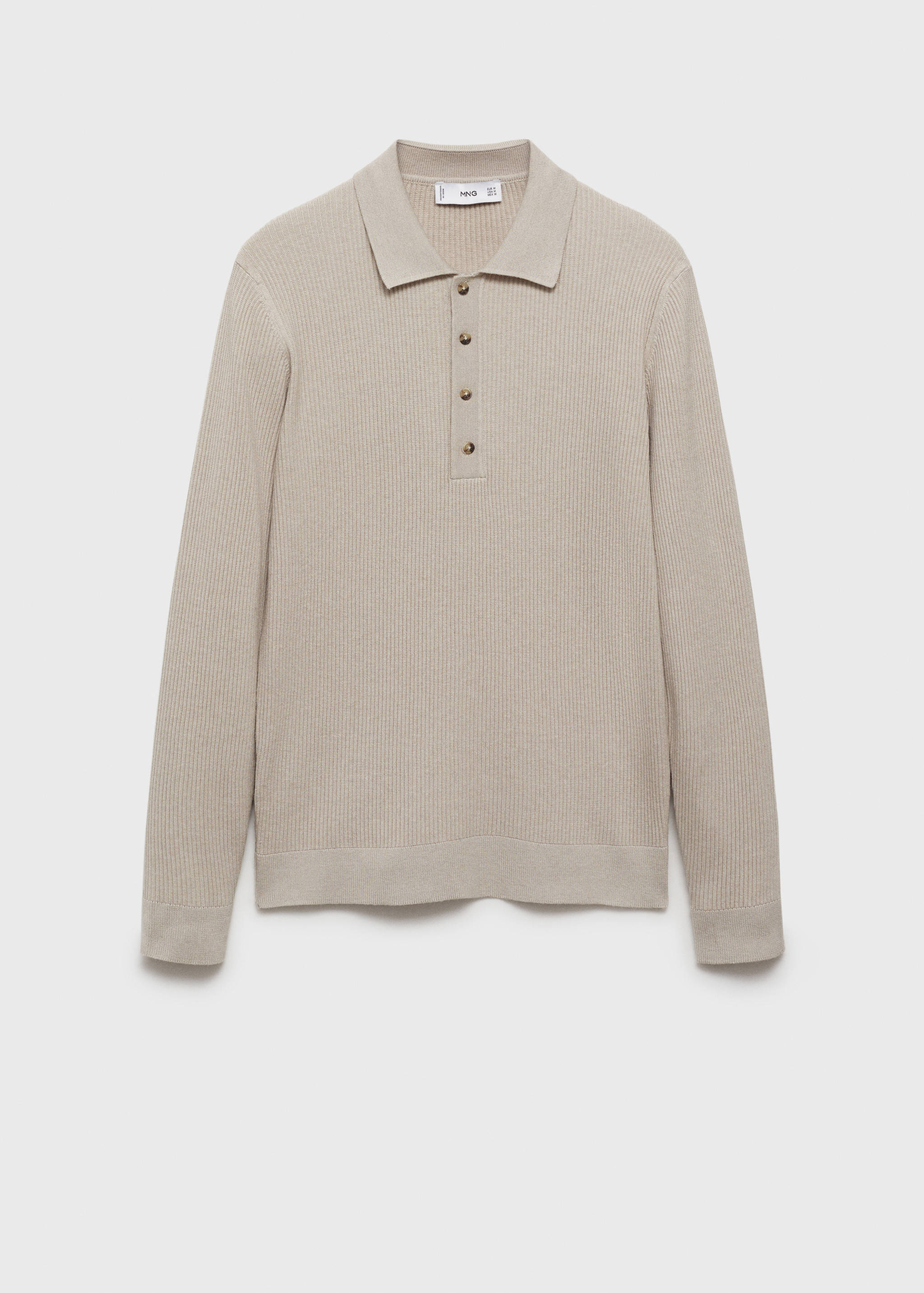 Geribde polotrui van een katoenblend - Artikel zonder model