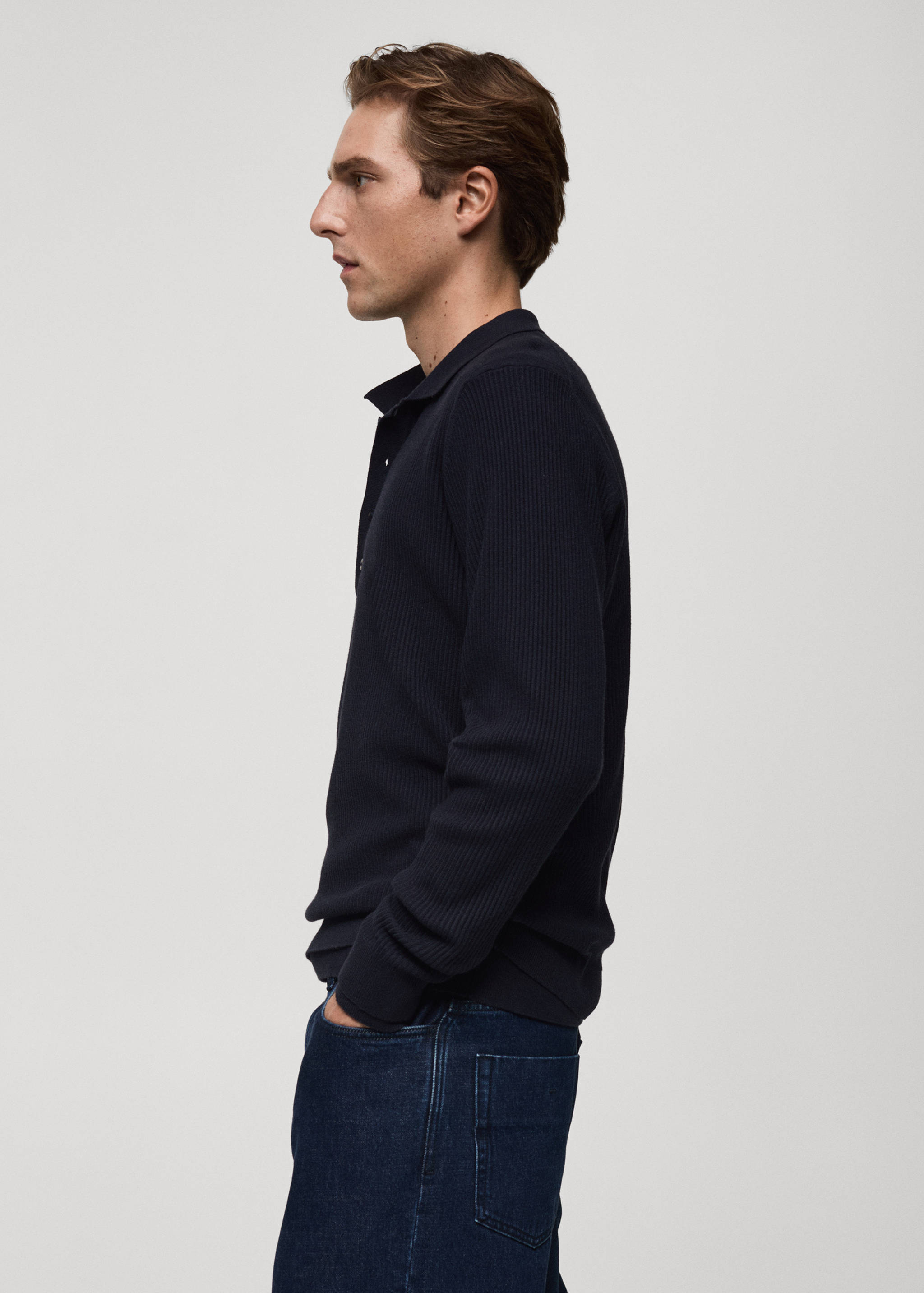 Geribde polotrui van een katoenblend - Detail van het artikel 2