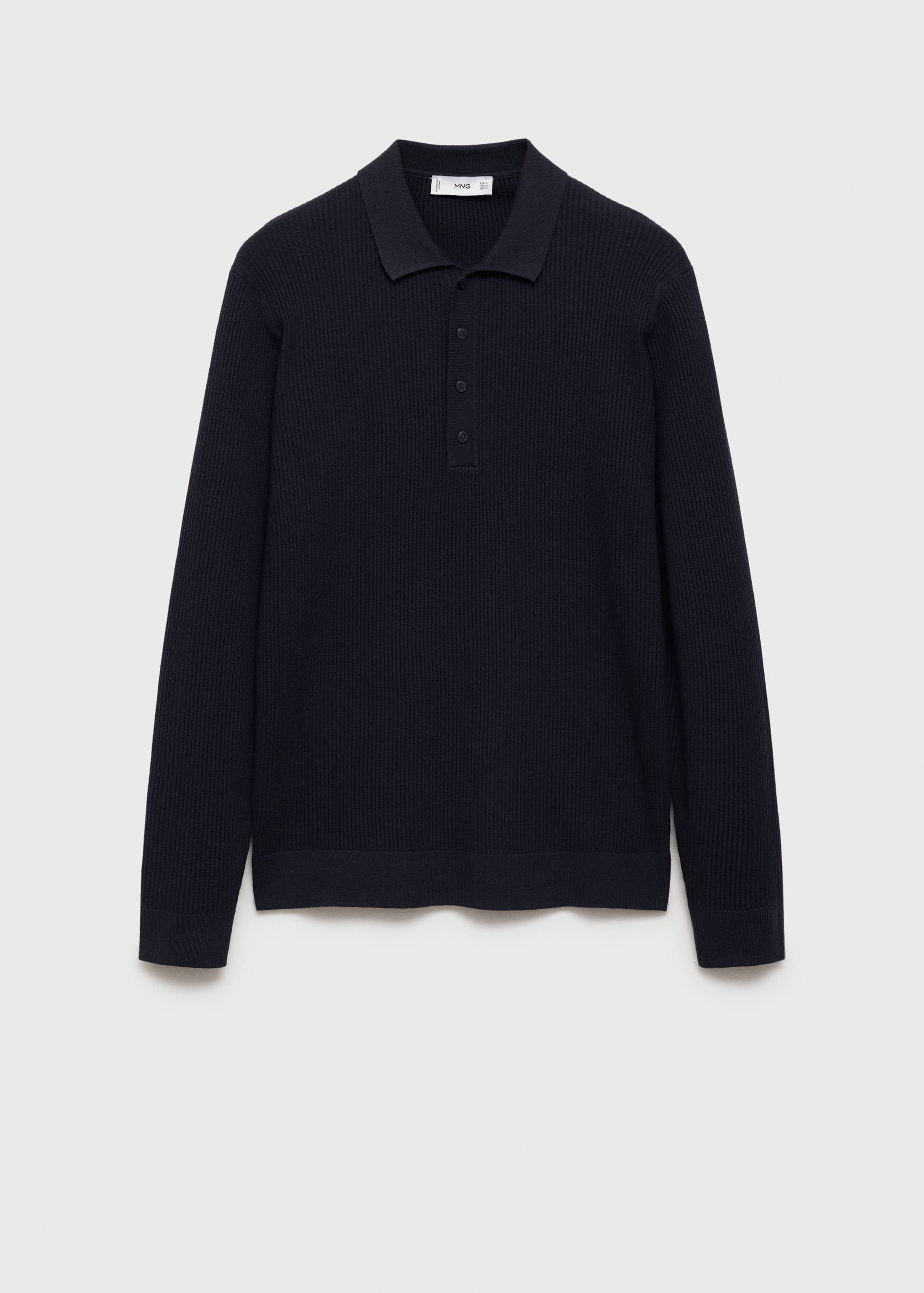 Geribde polotrui van een katoenblend - Artikel zonder model