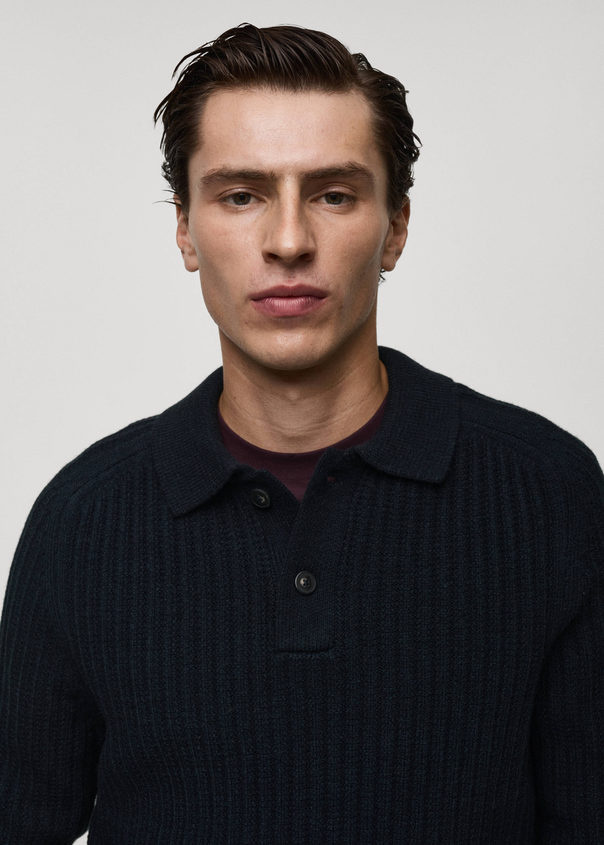 Ribbed polo-neck sweater - Details of the article 1