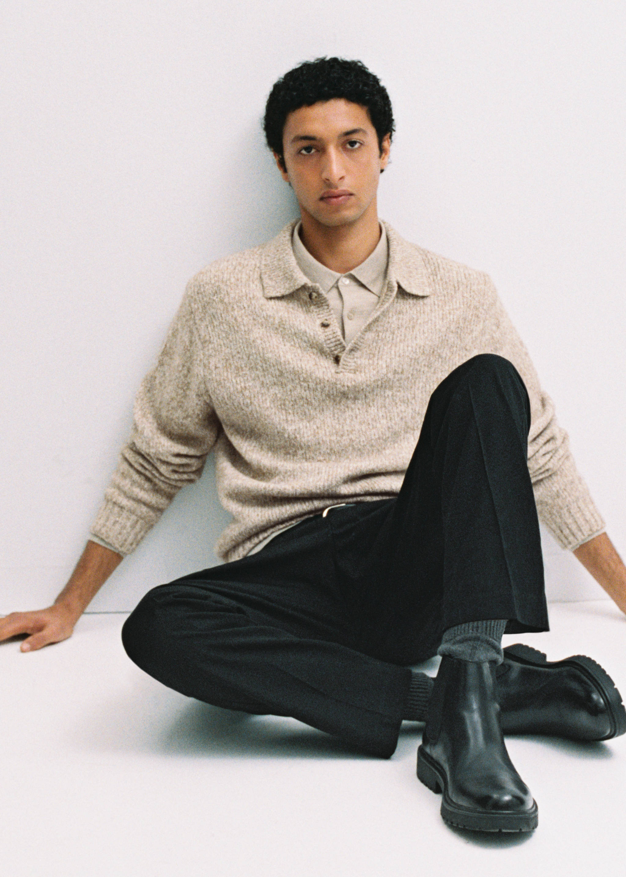 Jersey polo punto mezcla lana - Detalle del artículo 5