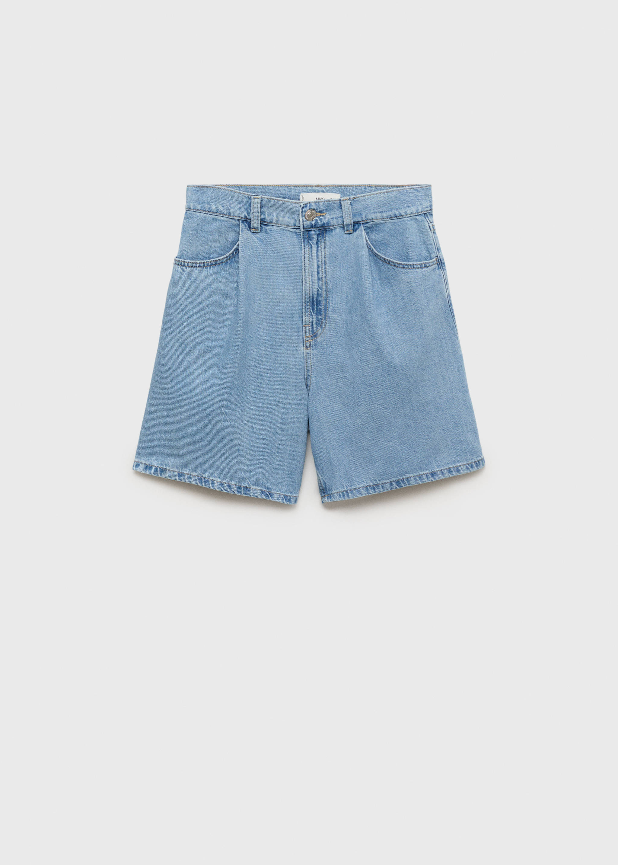 Bermudas denim tiro alto pinzas - Artículo sin modelo