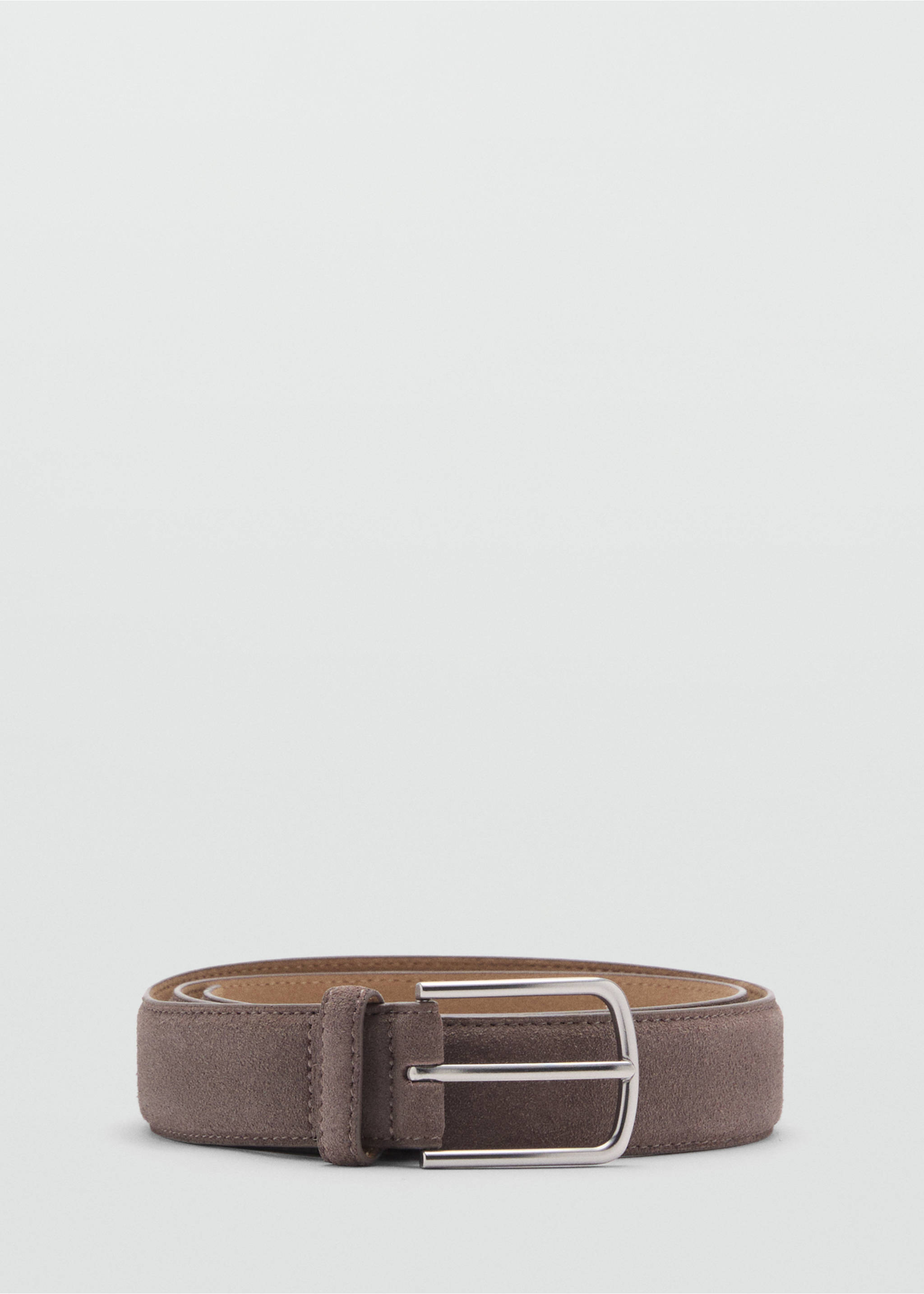 Suede leather belt - Article without model, Medium Brown. Ref: 87020607-00.