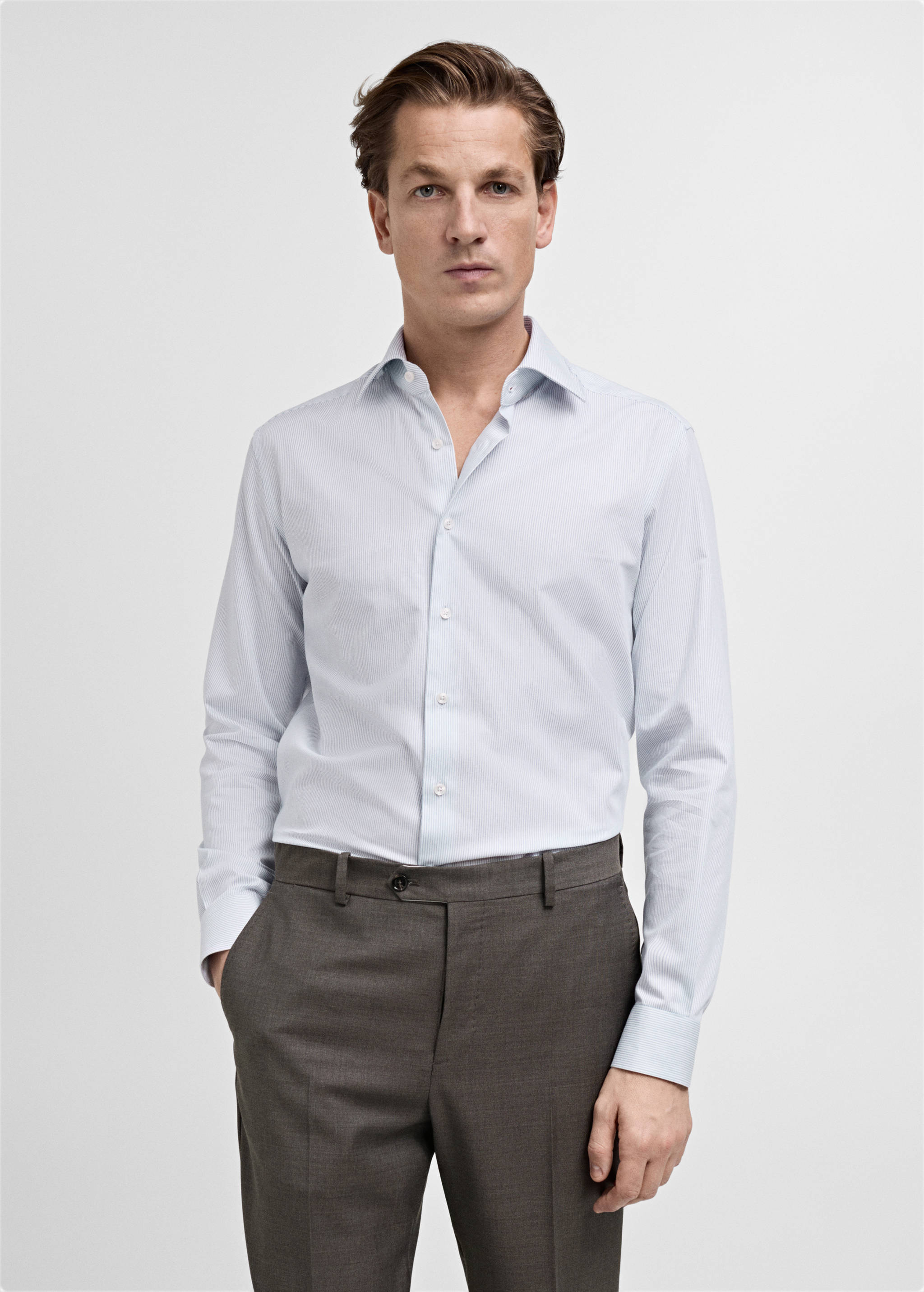 Camisa vestit 100% cotó ratlles - Pla mig