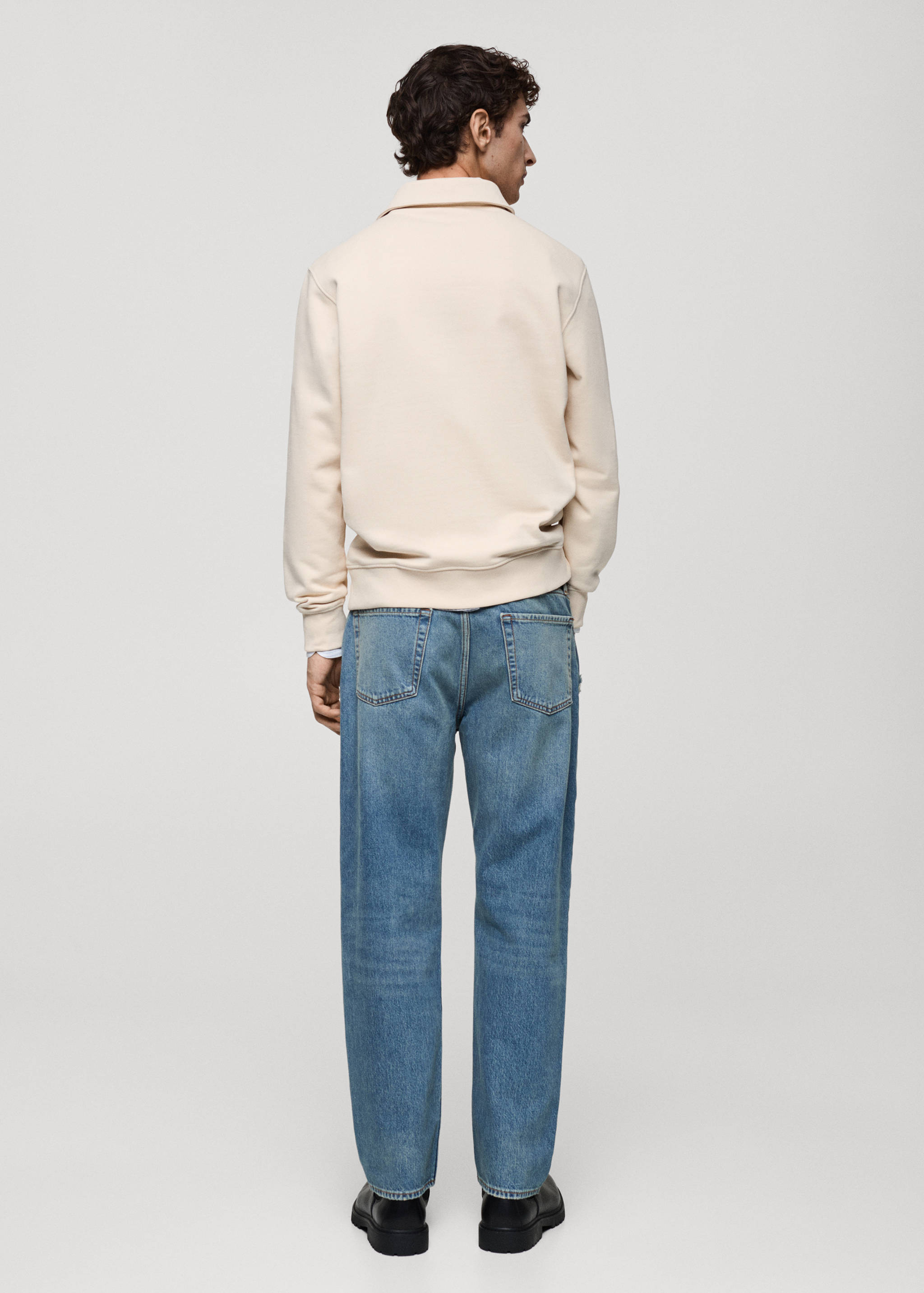 Brushed regular-fit polo sweatshirt - Reverse of the article