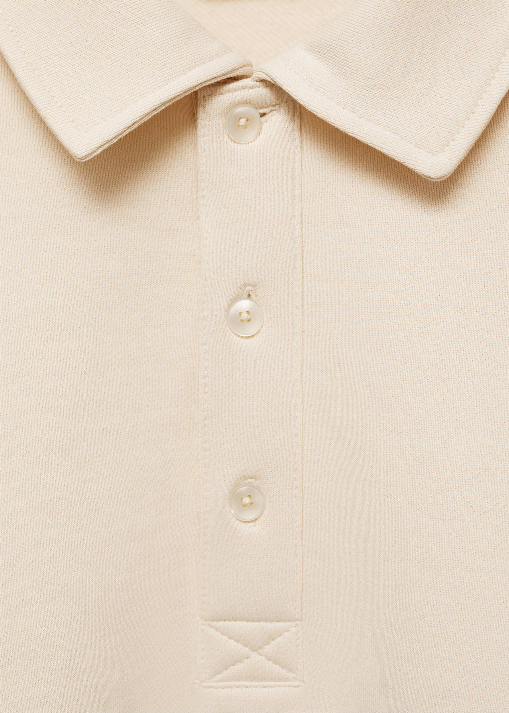 Sudadera polo perchada regular fit - Detalle del artículo 8, Crudo. Ref: 87020619-00.