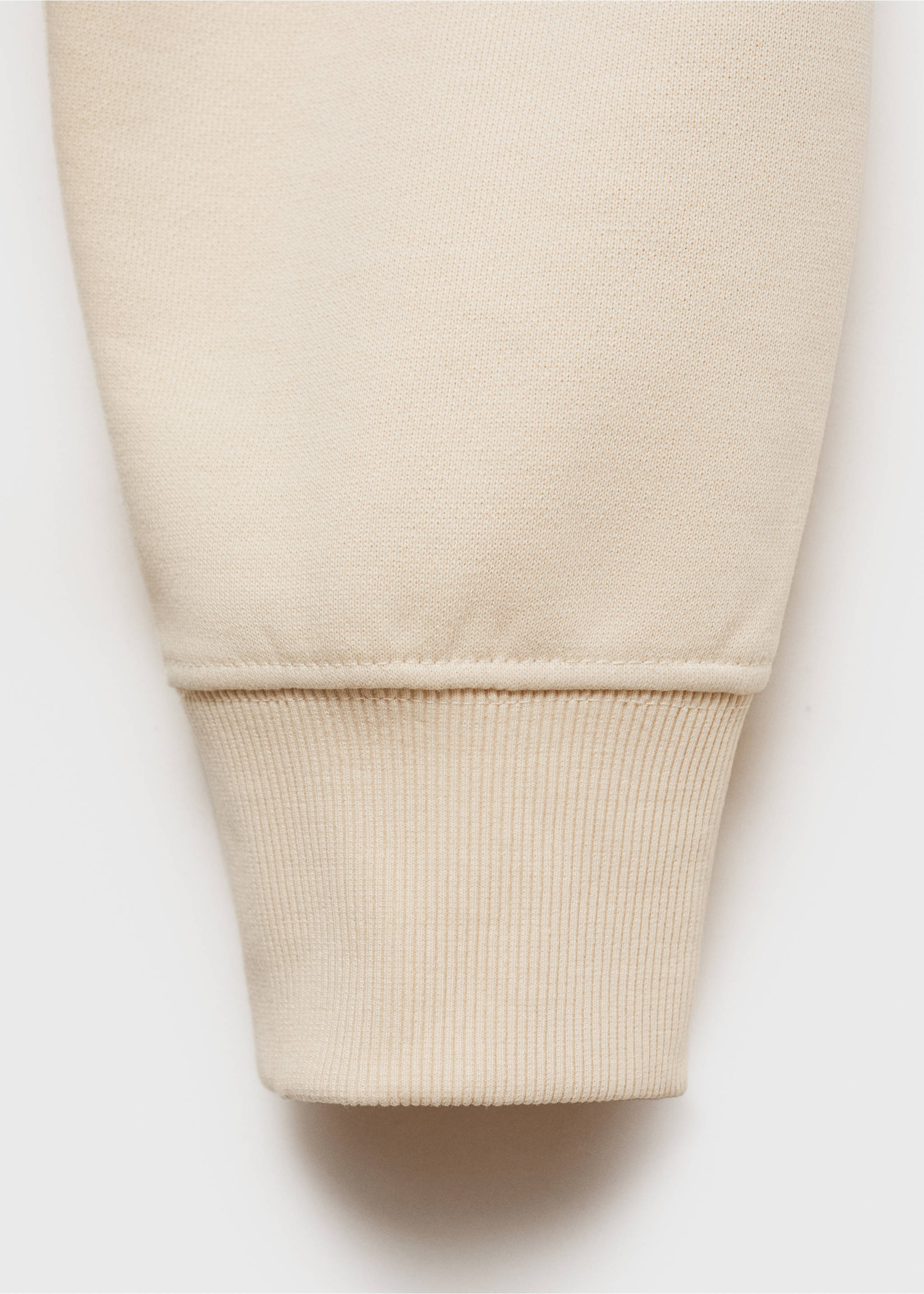 Sudadera polo perchada regular fit - Detalle del artículo 0, Crudo. Ref: 87020619-00.