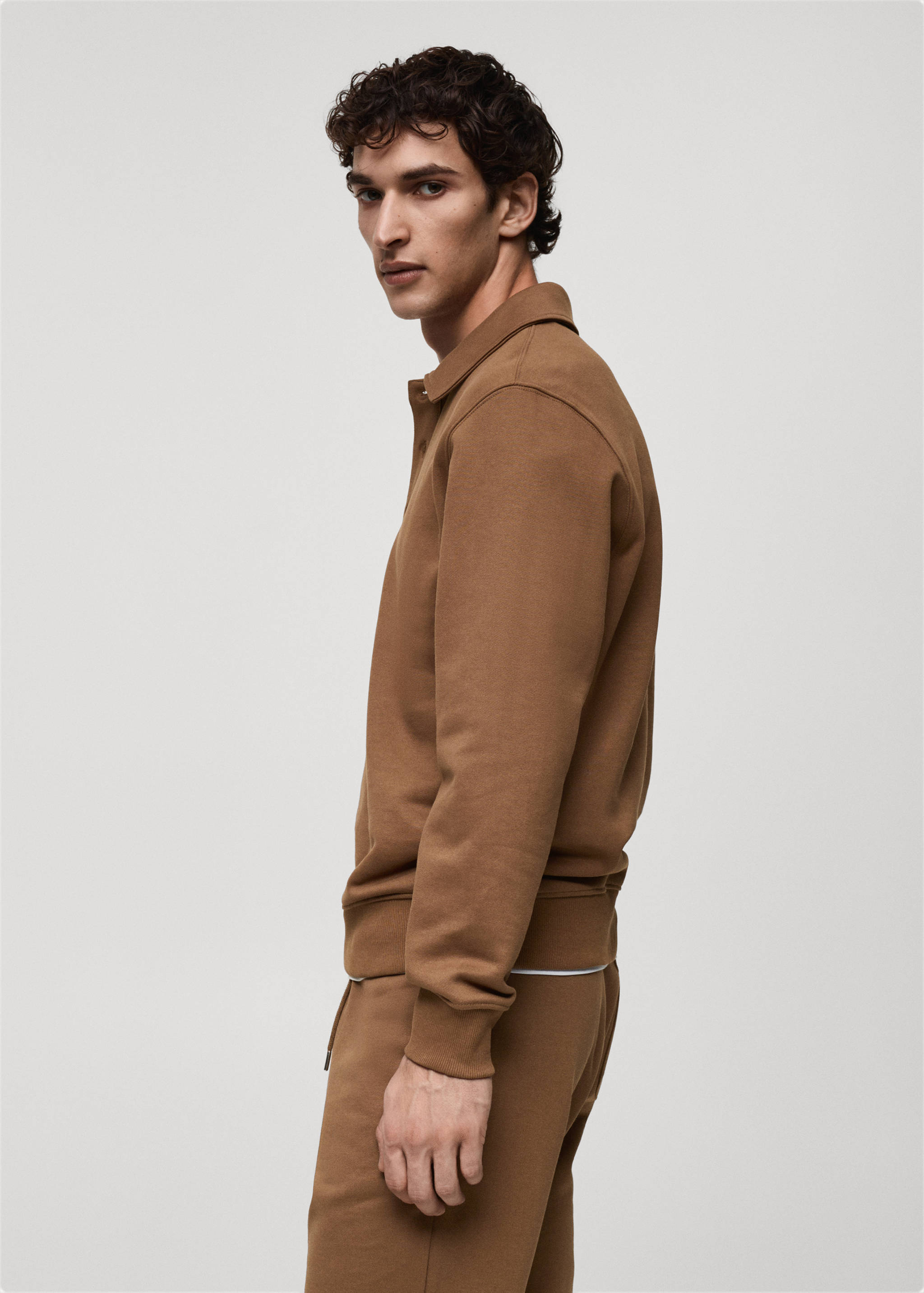 Brushed regular-fit polo sweatshirt - Details of the article 2