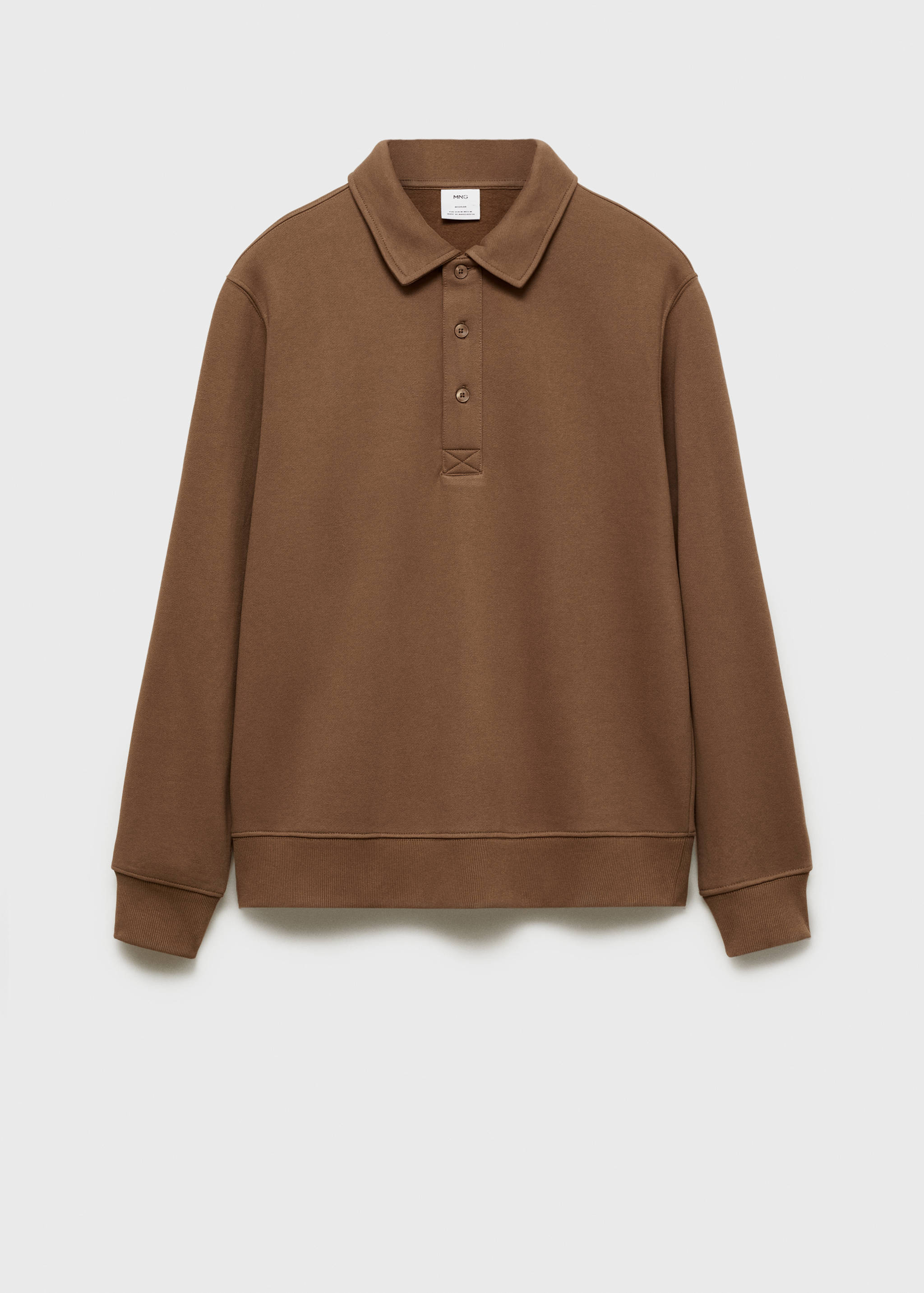 Brushed regular-fit polo sweatshirt - Article without model