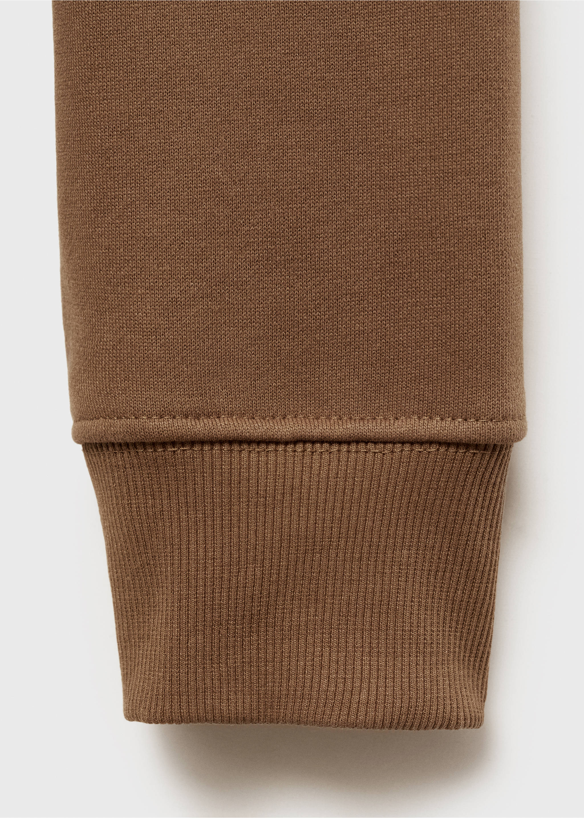 Brushed regular-fit polo sweatshirt - Details of the article 0, Medium Brown. Ref: 87020619-00.