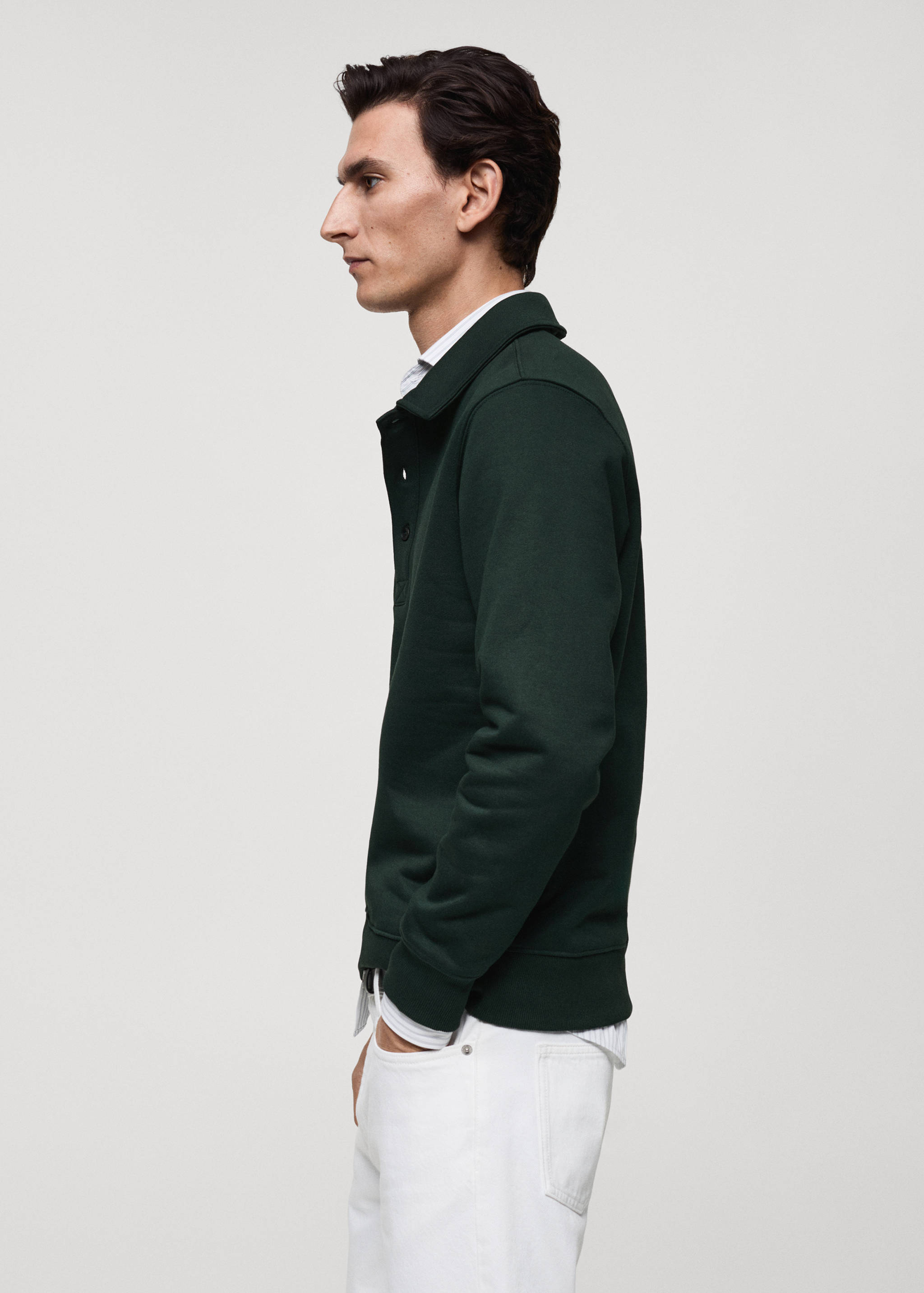 Brushed regular-fit polo sweatshirt - Details of the article 2