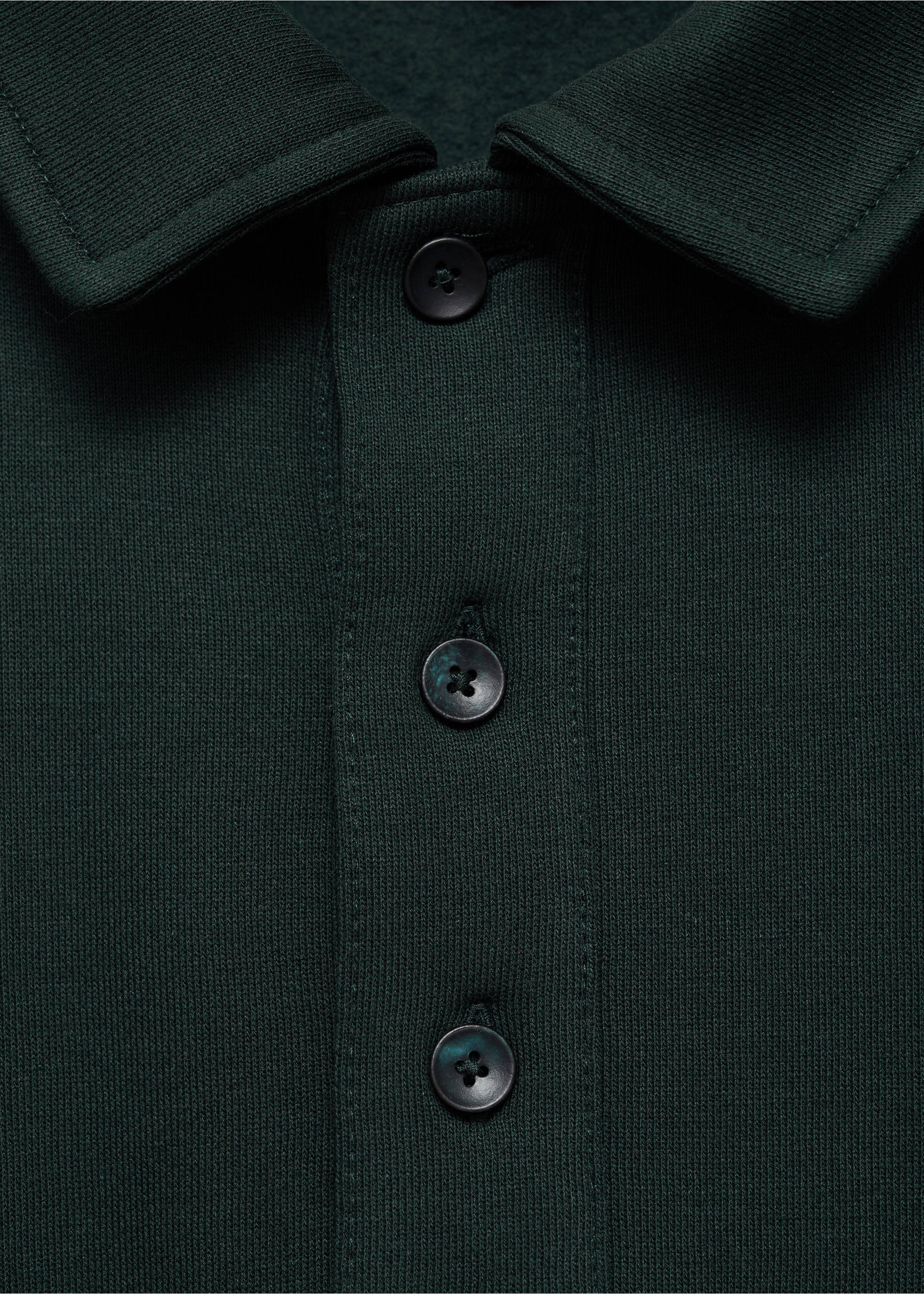 Sweat polo en coton gratté regular-fit - Détail de l'article 8, Vert. Ref: 87020619-00.