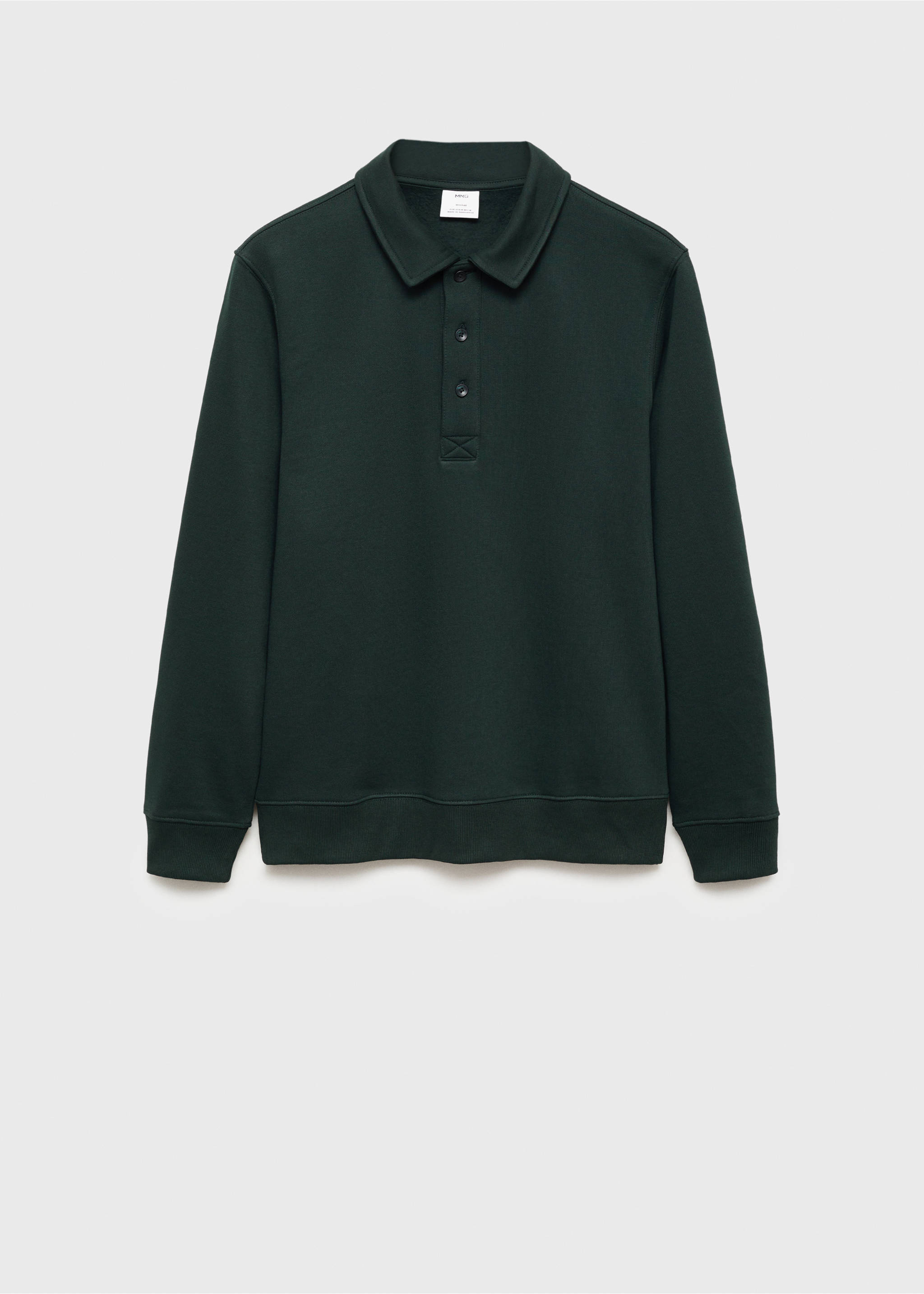 Sweat polo en coton gratté regular-fit - Article sans modèle, Vert. Ref: 87020619-00.