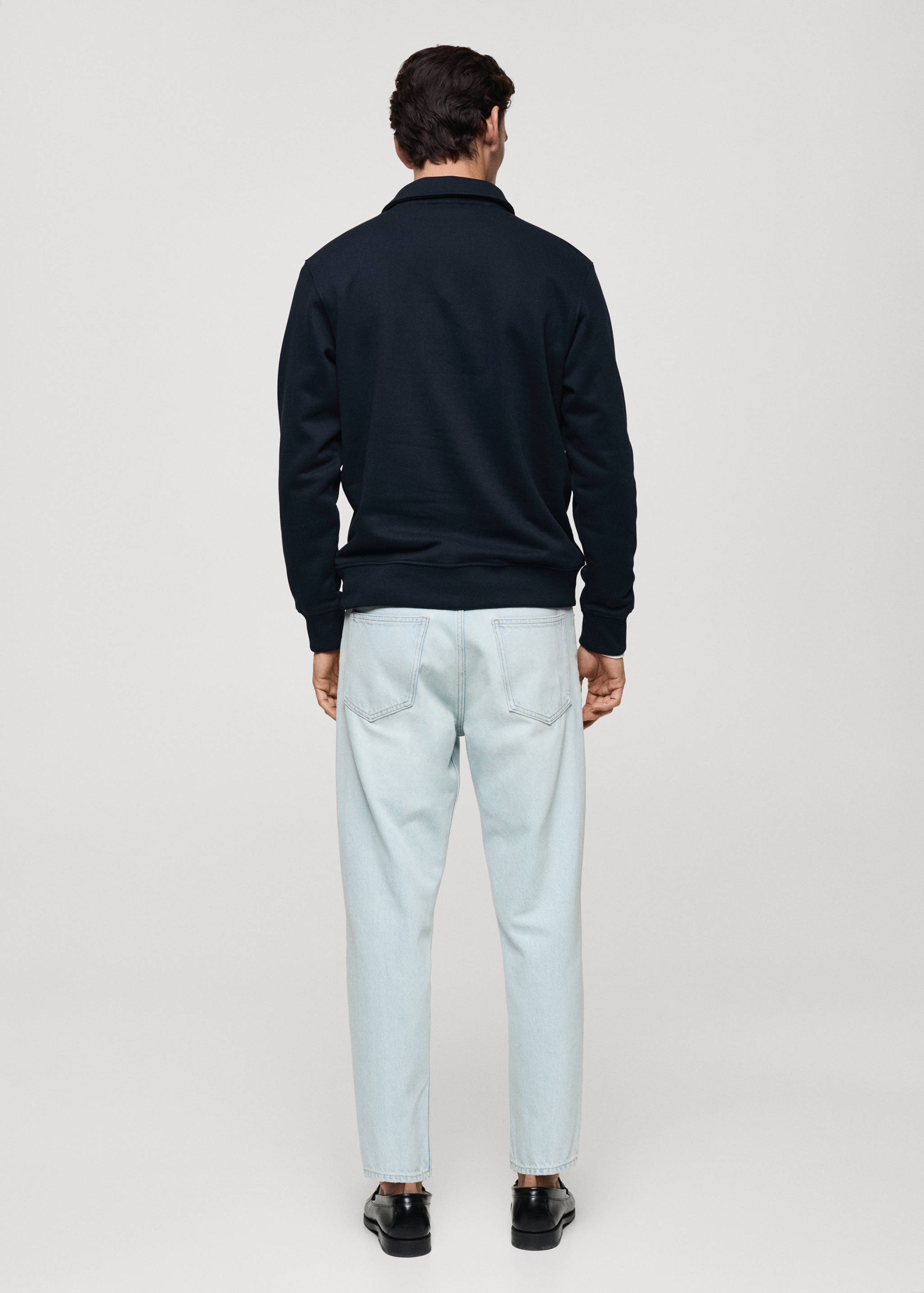 Brushed regular-fit polo sweatshirt - Reverse of the article