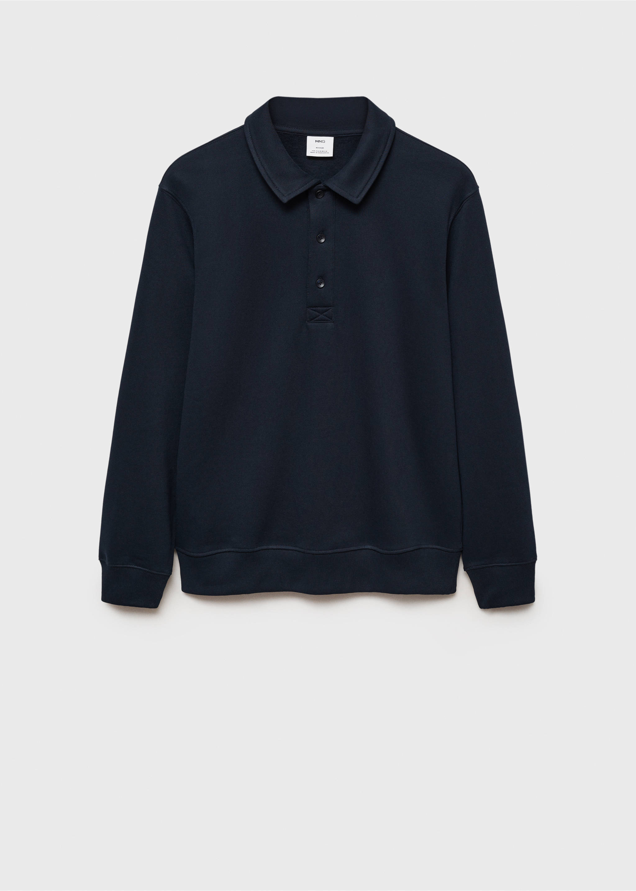 Brushed regular-fit polo sweatshirt - Article without model, Dark Navy. Ref: 87020619-00.