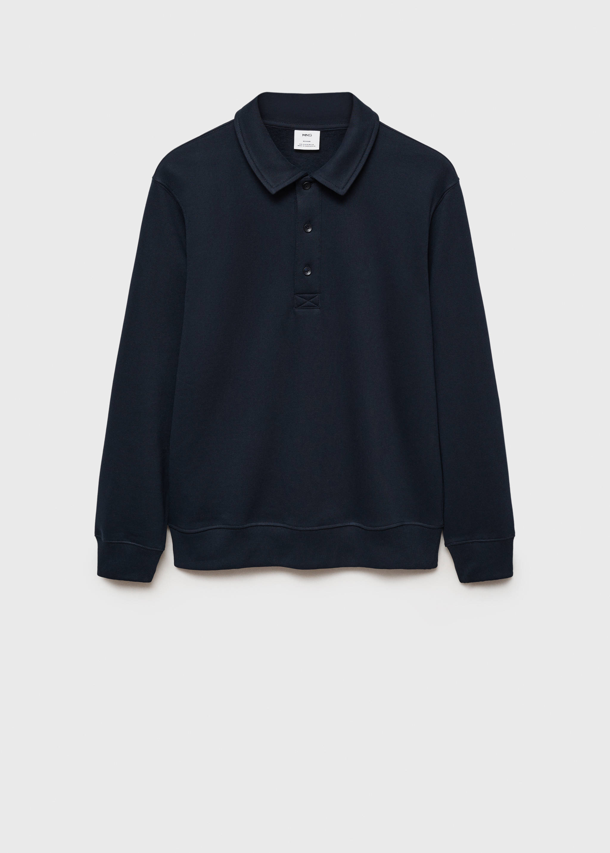 Sweat polo en coton gratté regular-fit - Article sans modèle