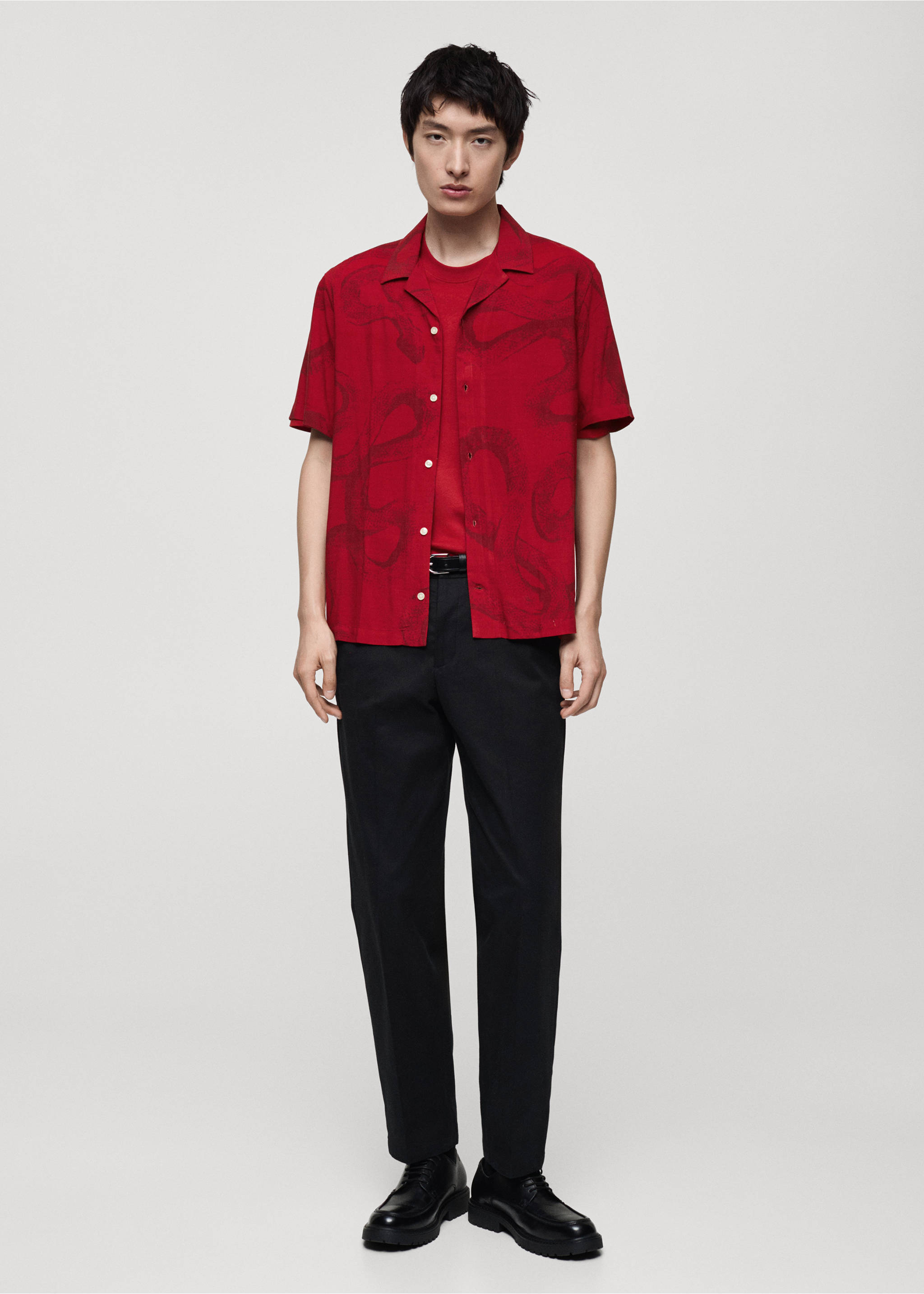 Regular-fit printed shirt - General plane, Red. Ref: 87020623-00.