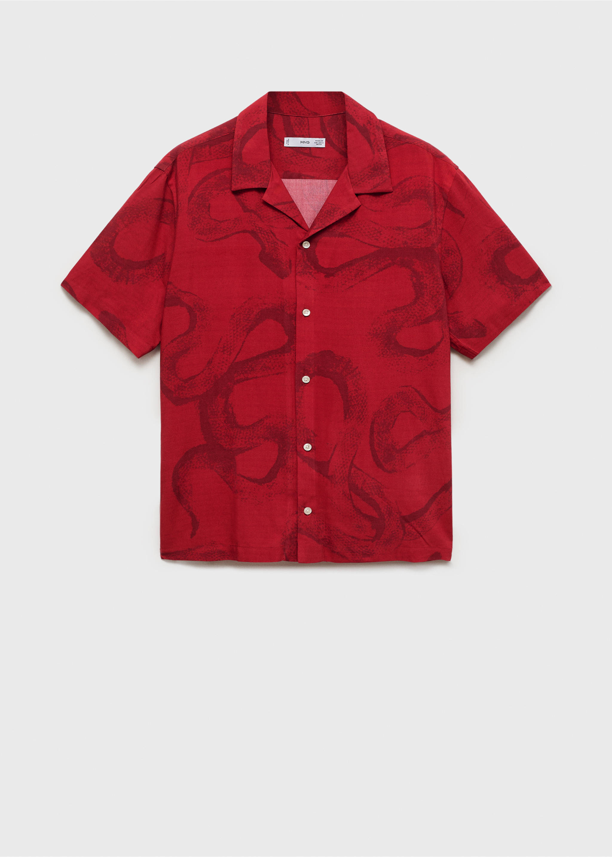 Regular-fit printed shirt - Article without model, Red. Ref: 87020623-00.