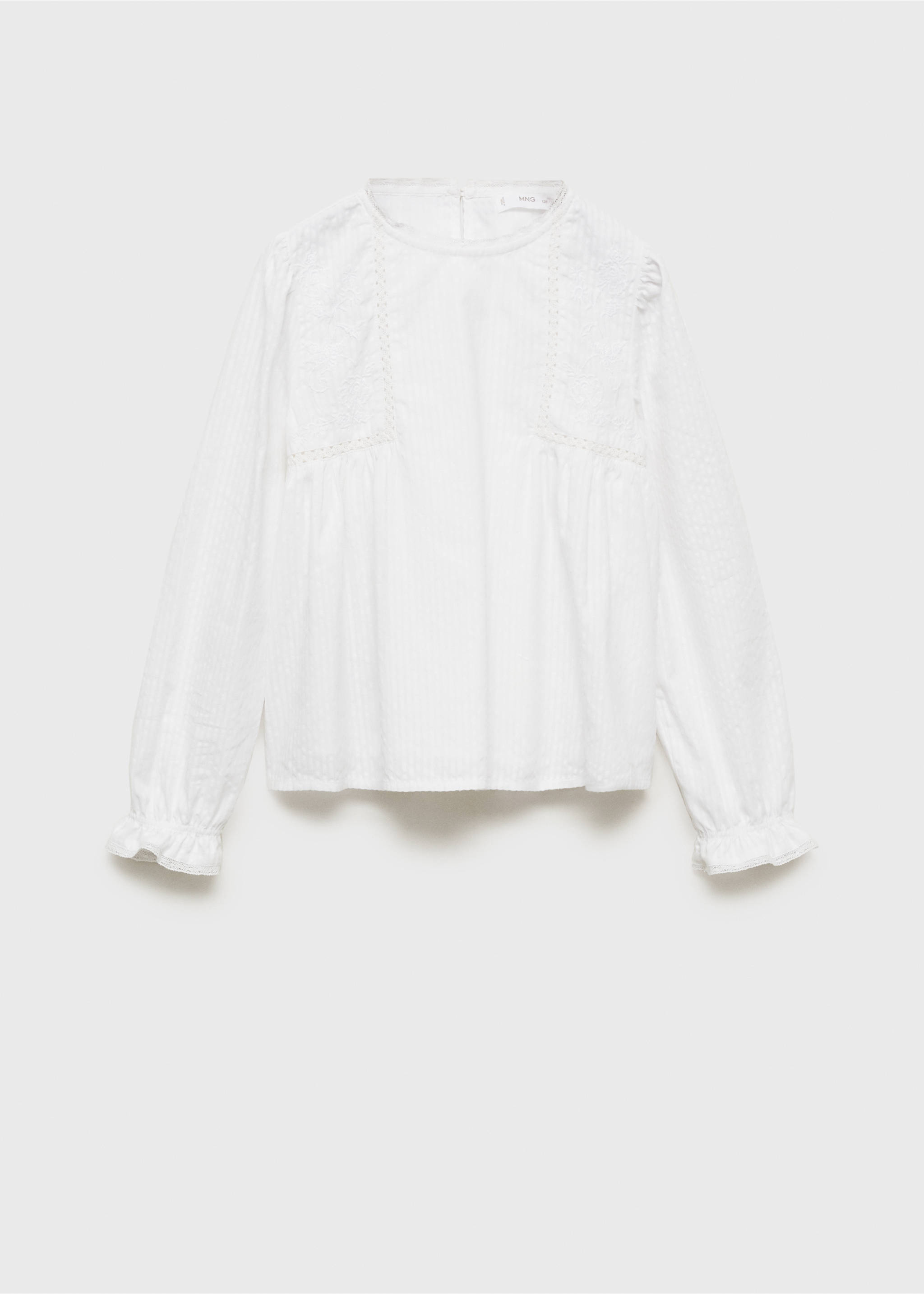 Embroidered details blouse - Article without model, Off White. Ref: 87020624-00.