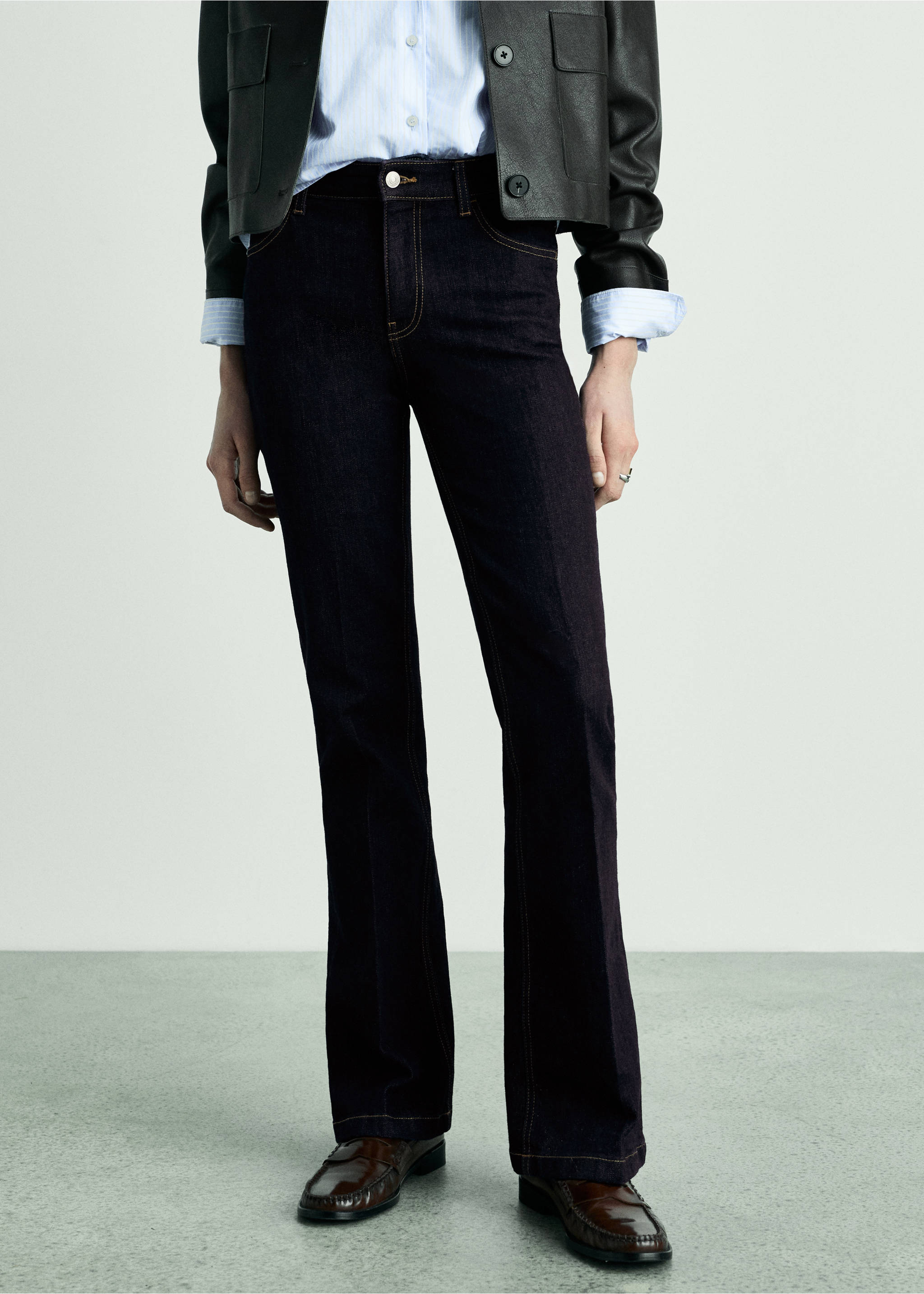 Jeans flare rinse wash - Plano medio, Azul. Ref: 87020626-00.