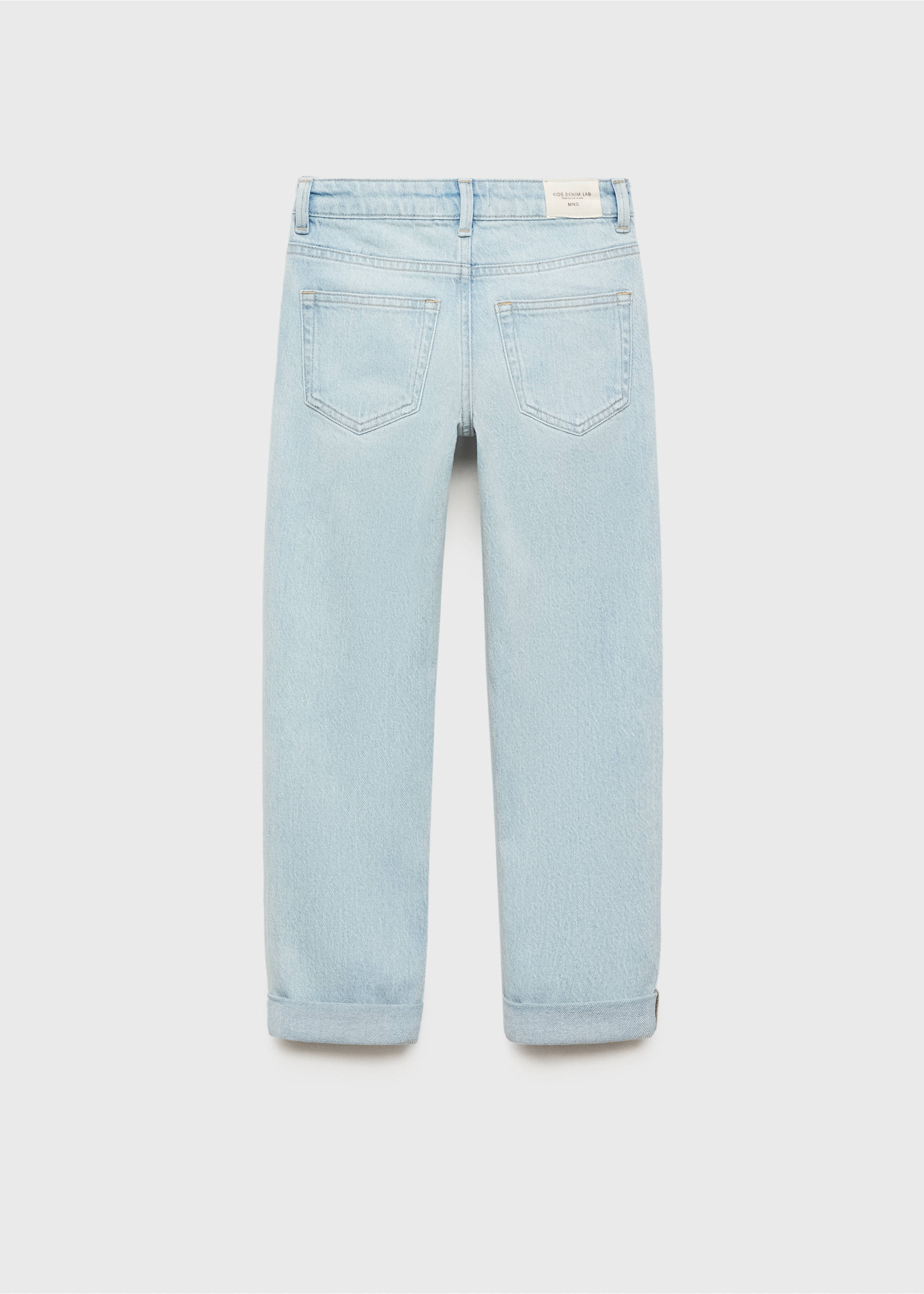 Straight jeans with turn-up - Reverse of the article, Light Blue. Ref: 87020628-00.
