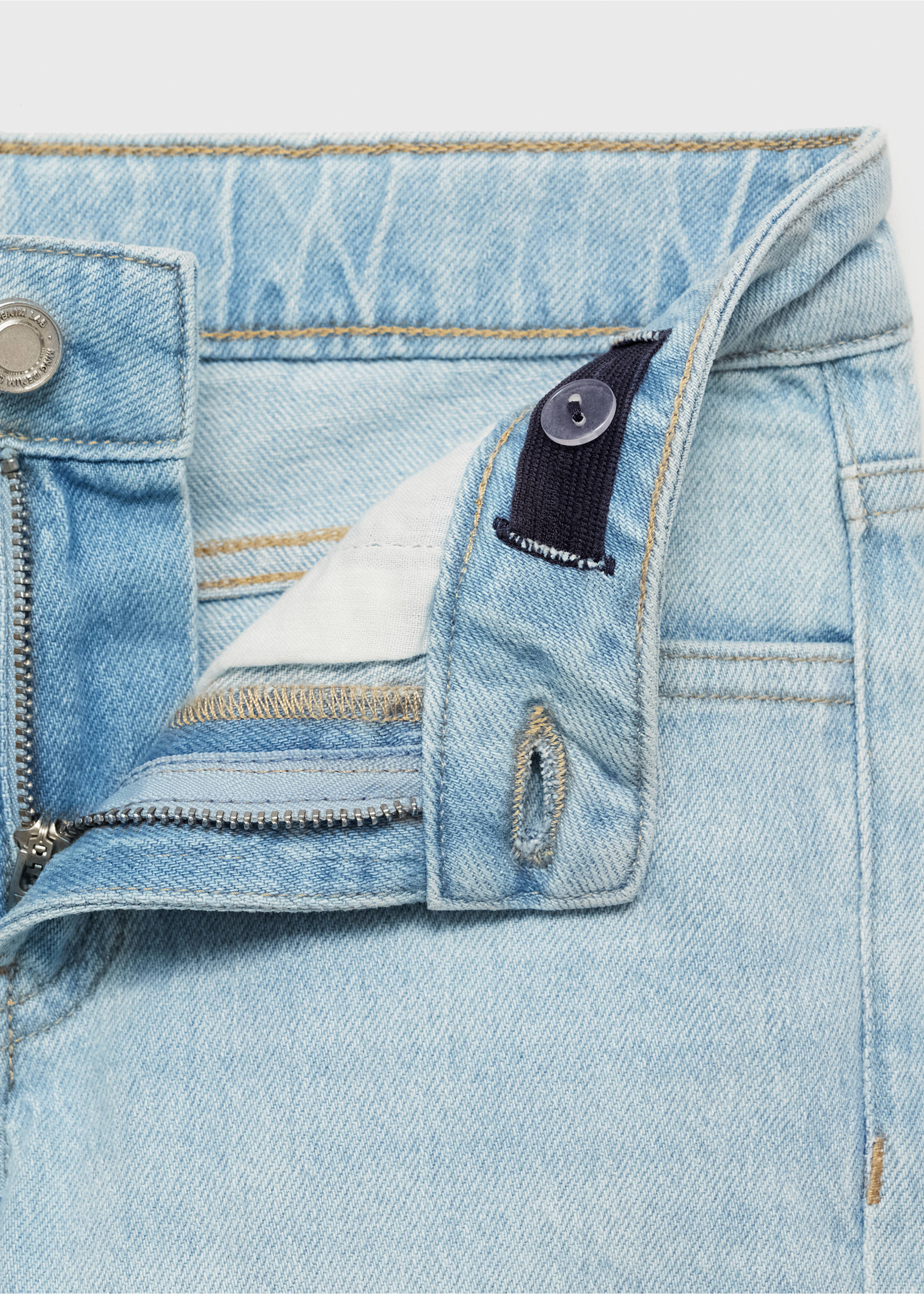 Straight jeans with turn-up - Details of the article 8, Light Blue. Ref: 87020628-00.