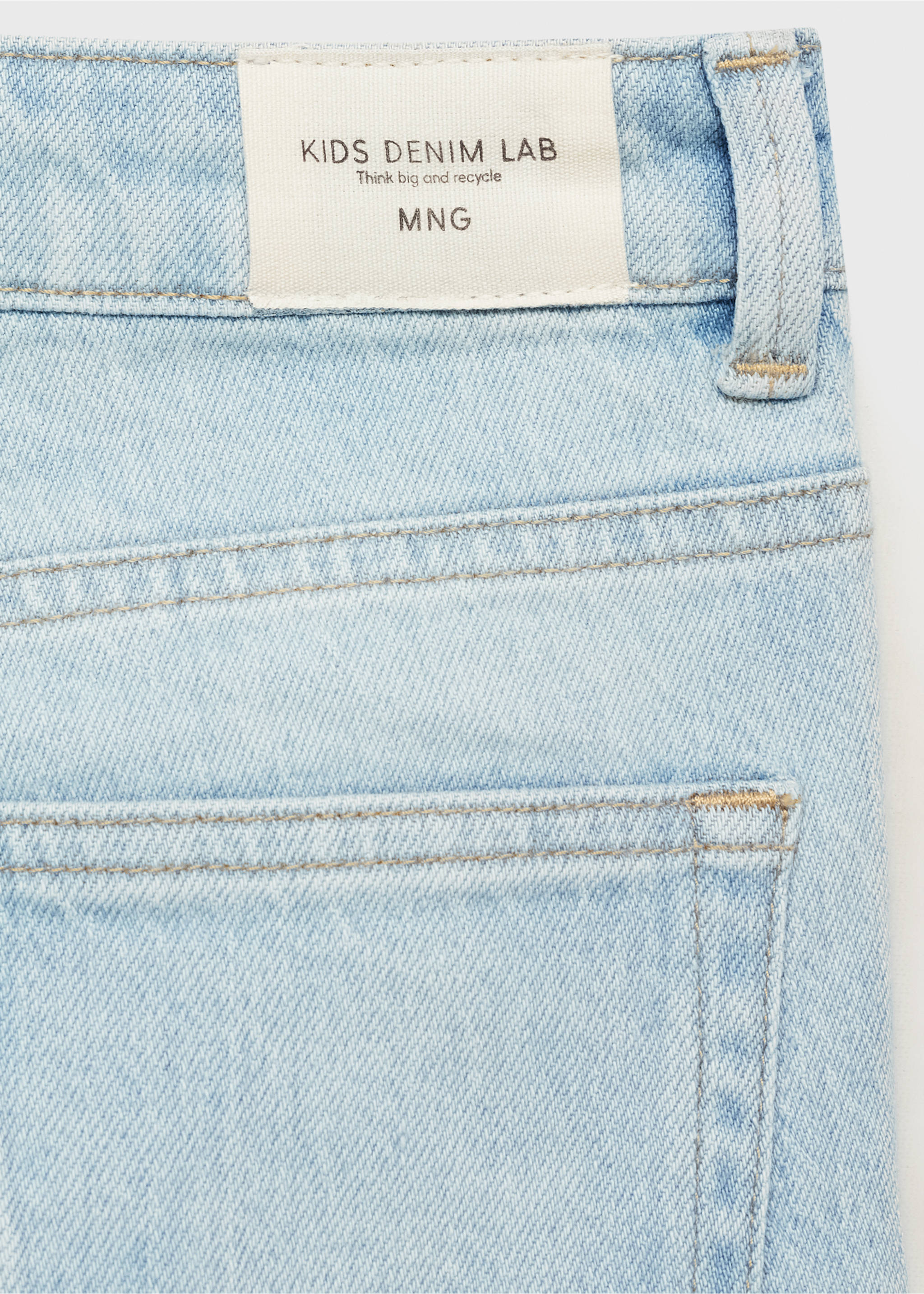 Straight jeans with turn-up - Details of the article 0, Light Blue. Ref: 87020628-00.
