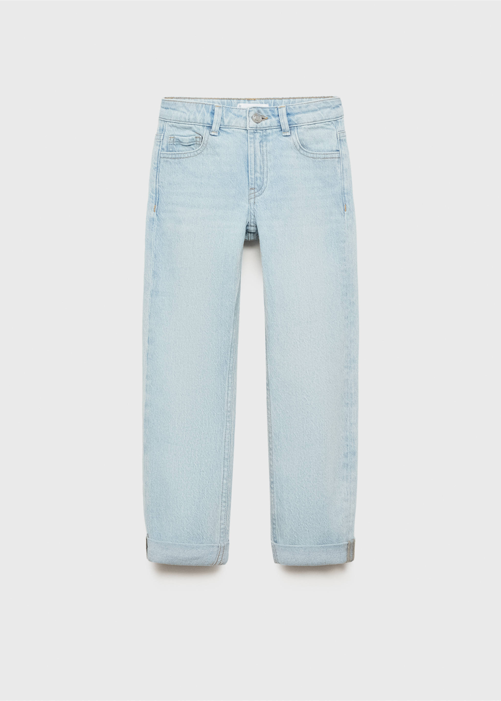 Straight jeans with turn-up - Article without model, Light Blue. Ref: 87020628-00.