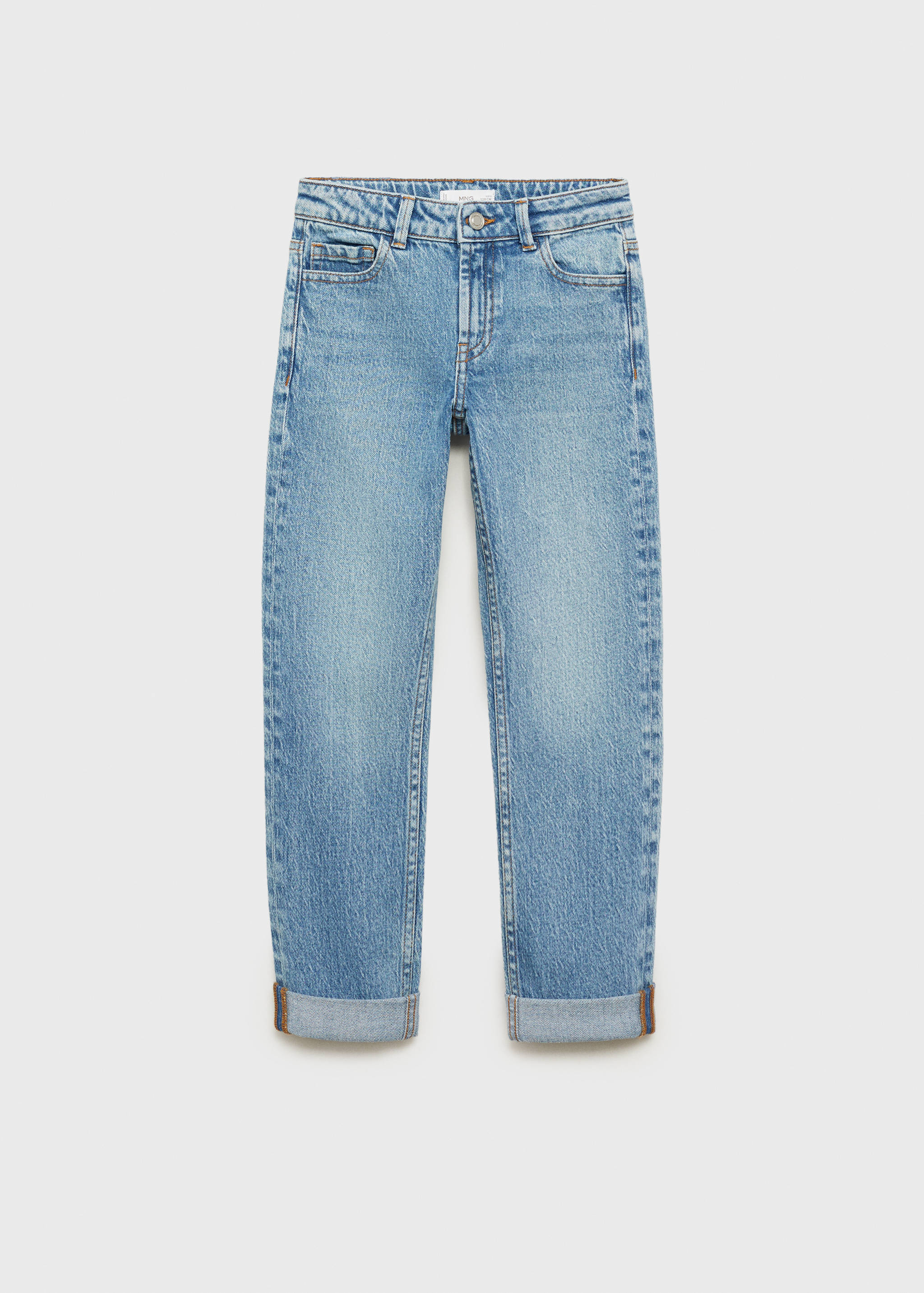 Straight jeans with turn-up - Article without model