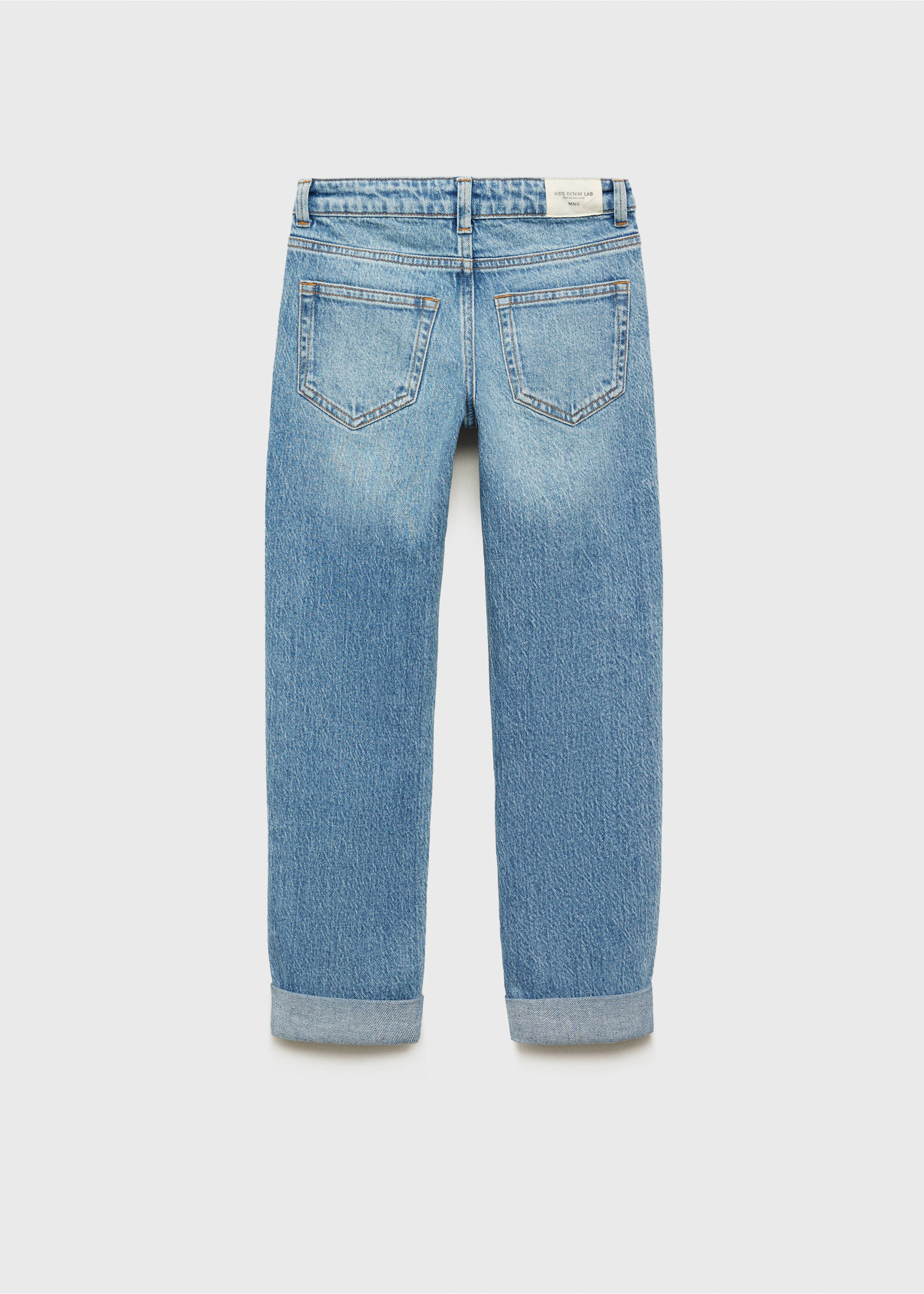 Straight jeans with turn-up - Reverse of the article, Medium Blue. Ref: 87020628-00.