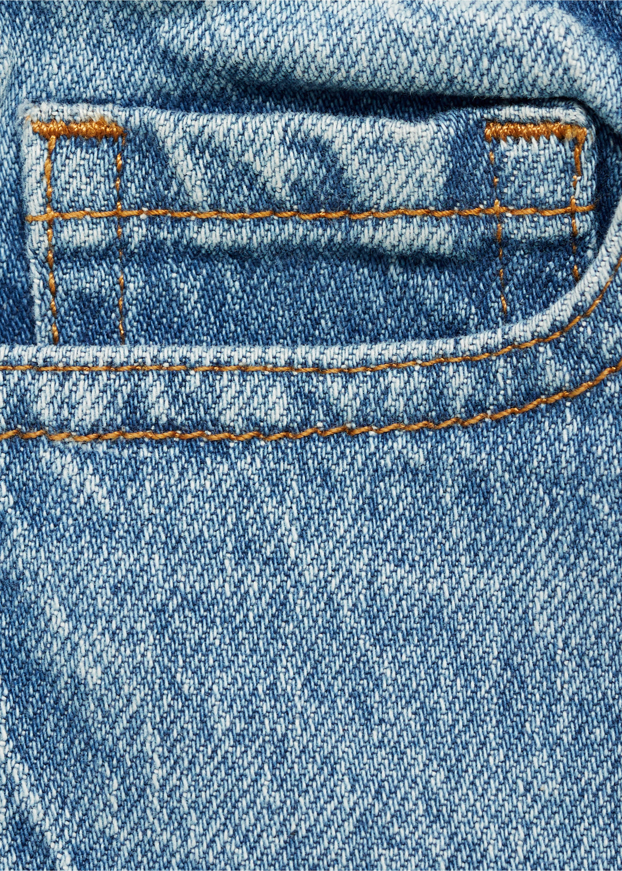 Straight jeans with turn-up - Details of the article 0, Medium Blue. Ref: 87020628-00.