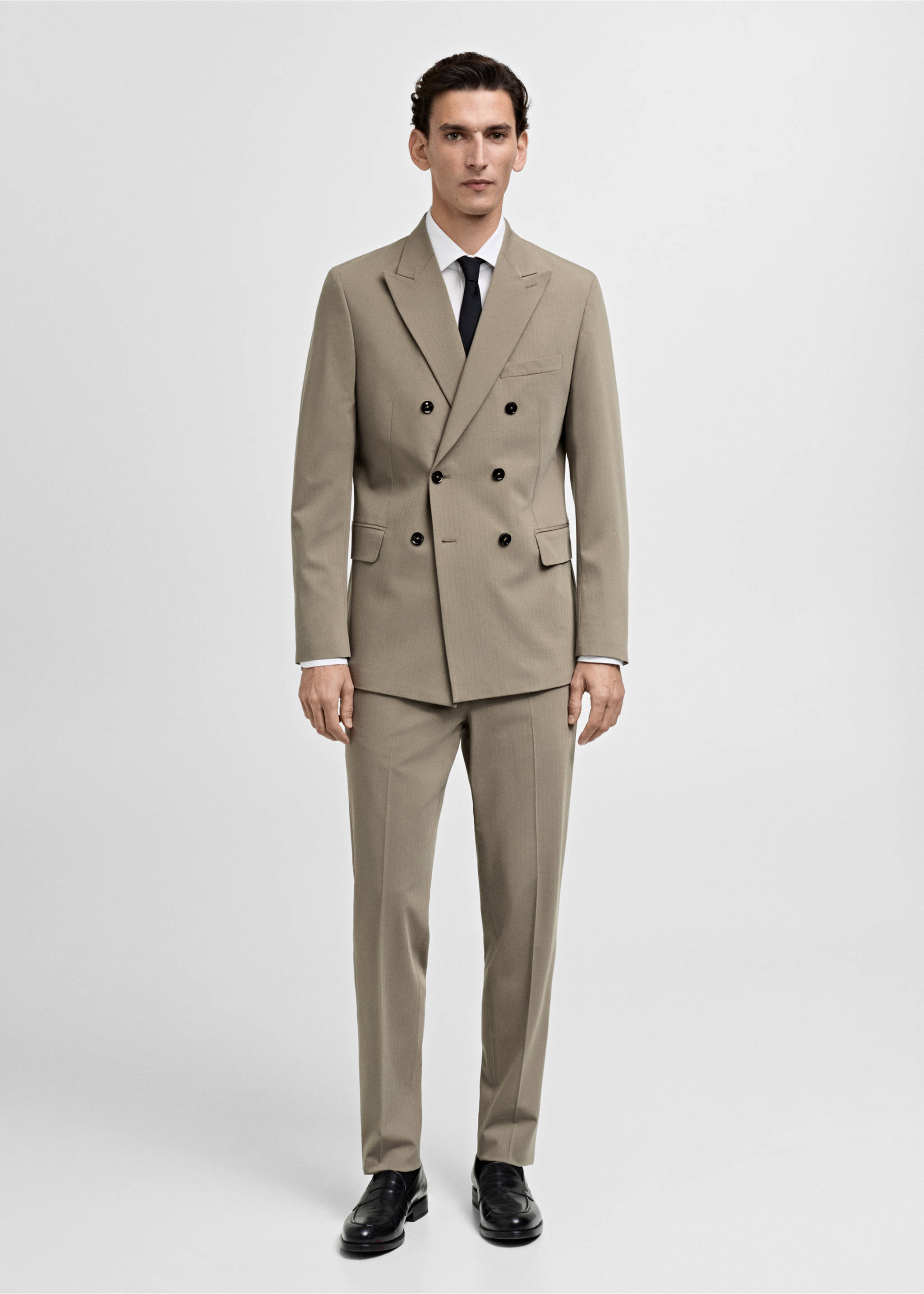 Monaco slim-fit suit trousers - General plane, Beige. Ref: 87020629-00.