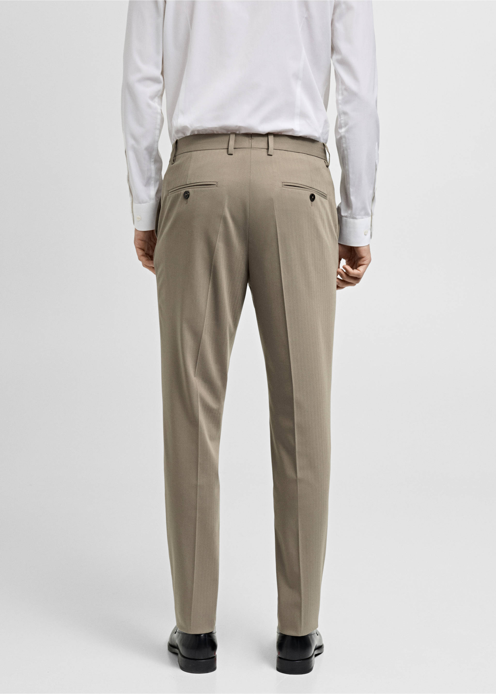 Monaco slim-fit suit trousers - Reverse of the article, Beige. Ref: 87020629-00.
