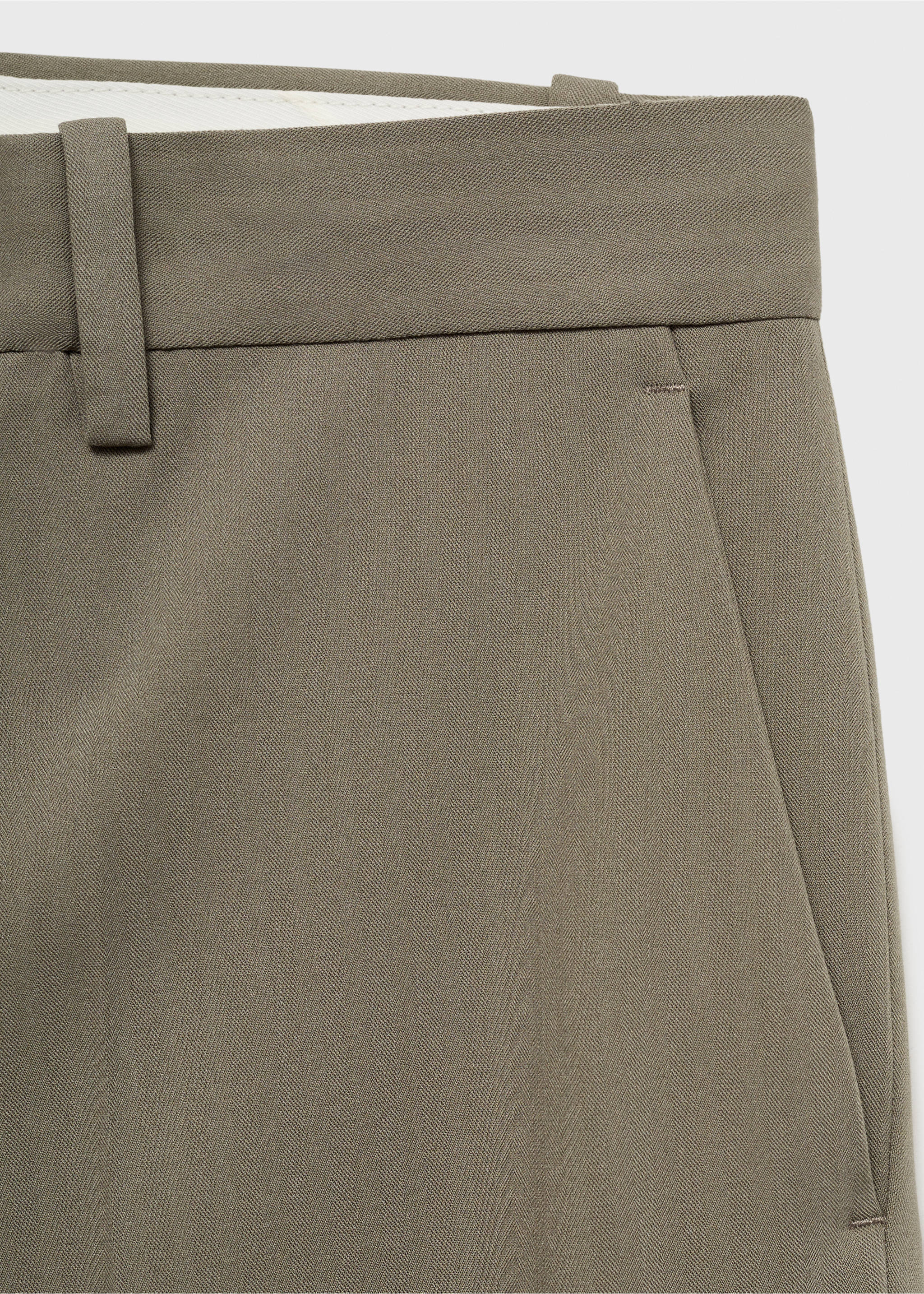 Monaco slim-fit suit trousers - Details of the article 8, Beige. Ref: 87020629-00.