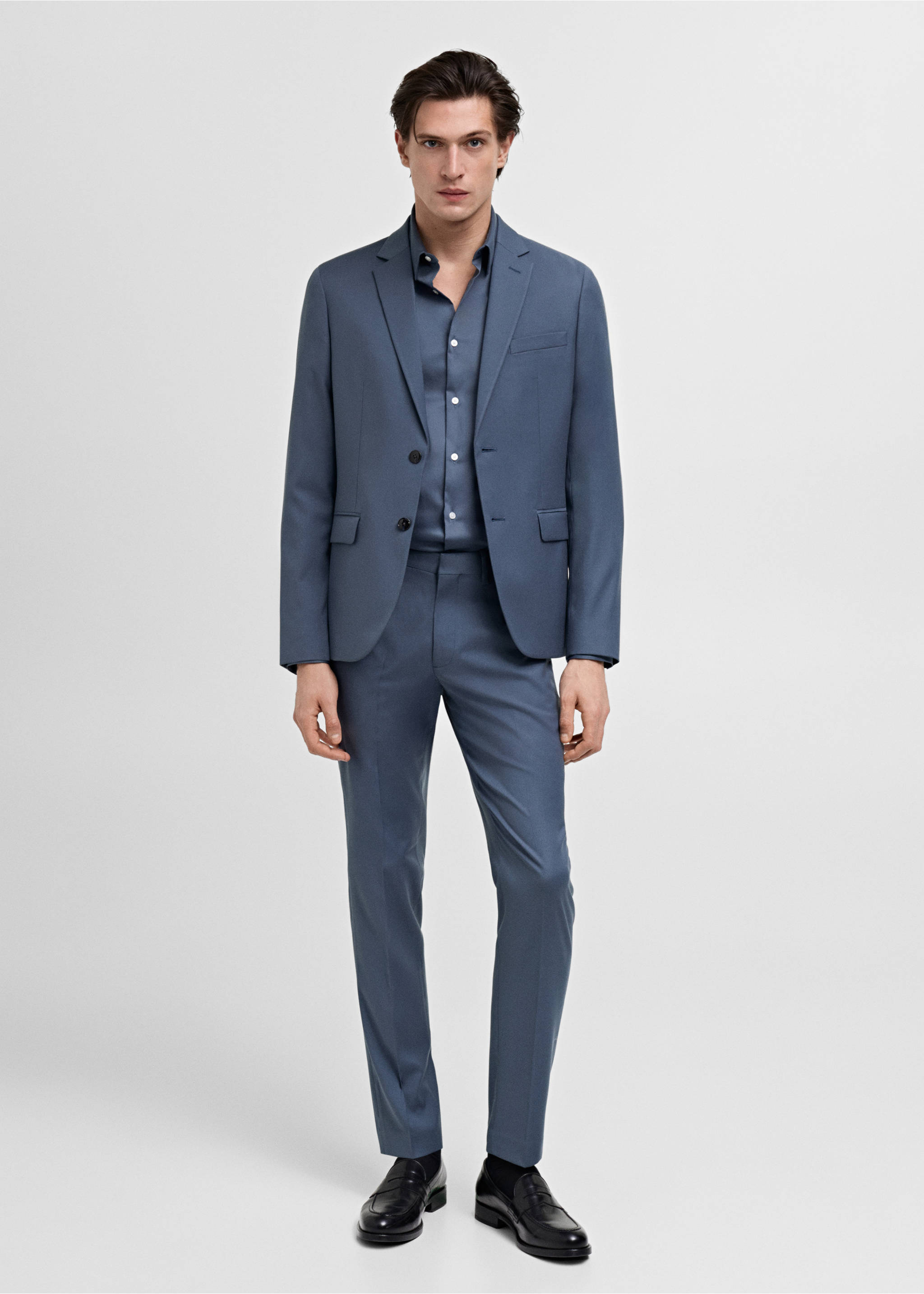 Pantalon costume Parí super slim-fit - Plan général, Bleu ciel. Ref: 87020632-00.