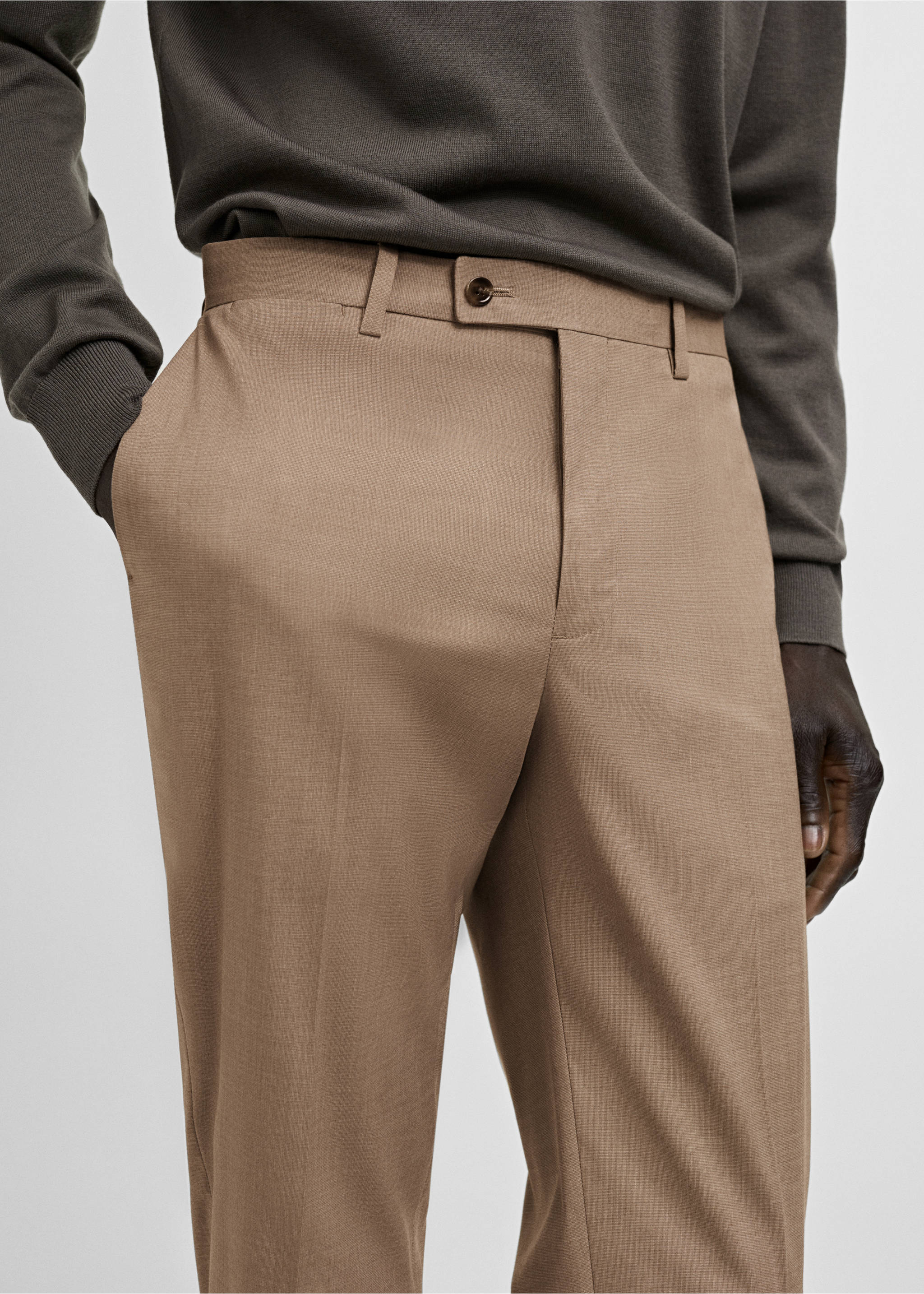 Pantalon costume Milán slim-fit - Détail de l'article 1, Beige. Ref: 87020633-00.