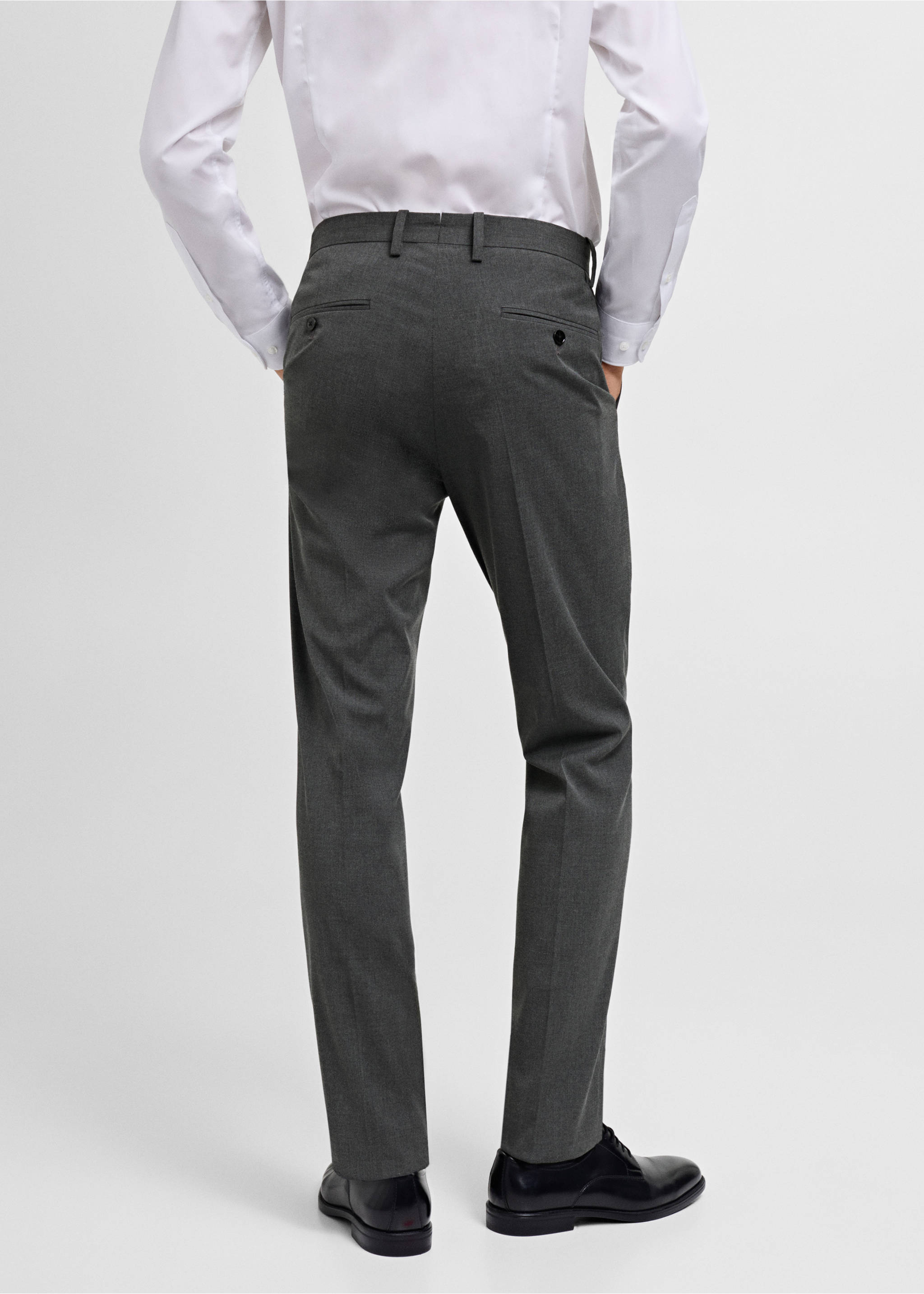 Monaco slim-fit suit trousers - Reverse of the article, Grey. Ref: 87020634-00.