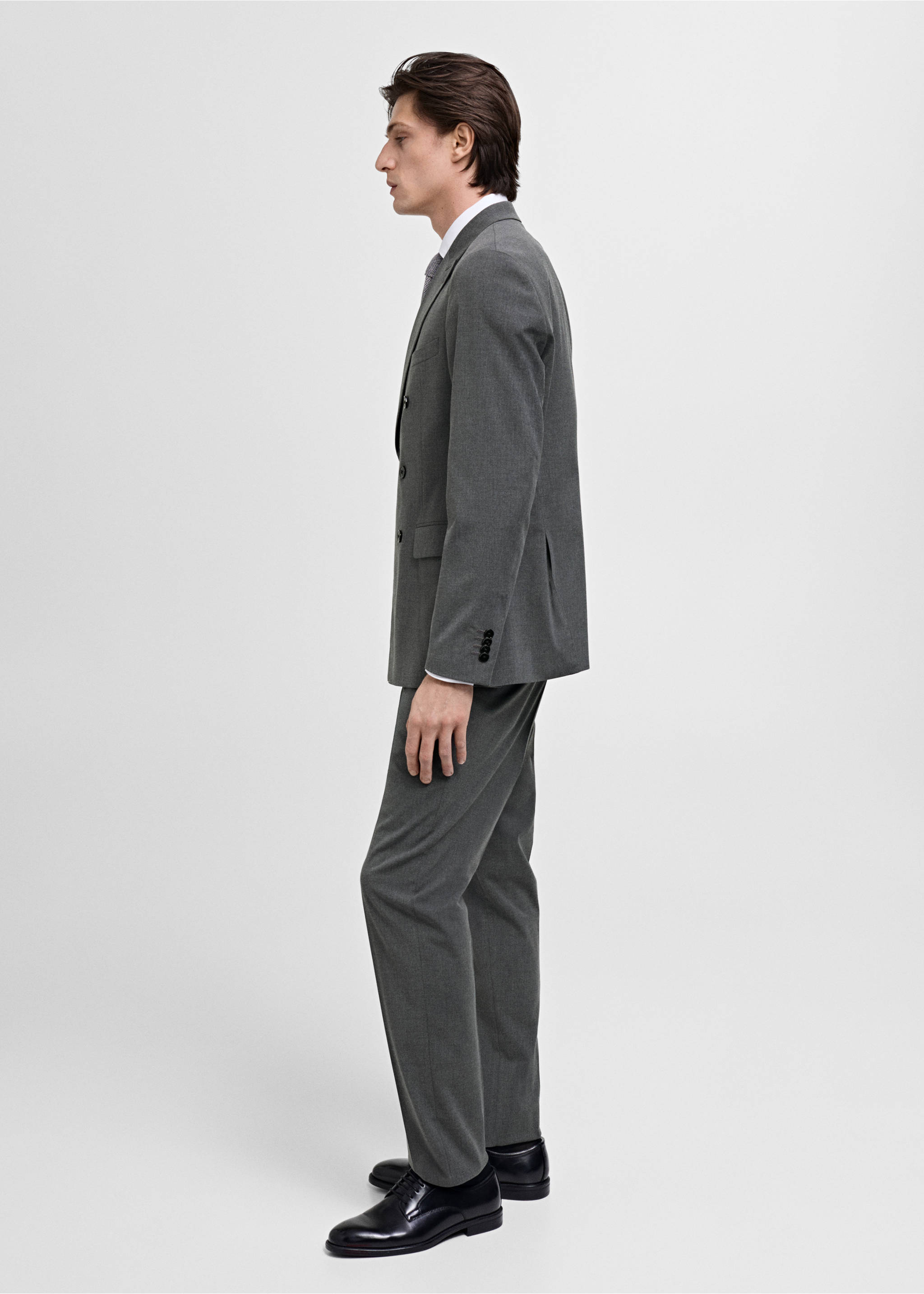 Monaco slim-fit suit trousers - Details of the article 3, Grey. Ref: 87020634-00.