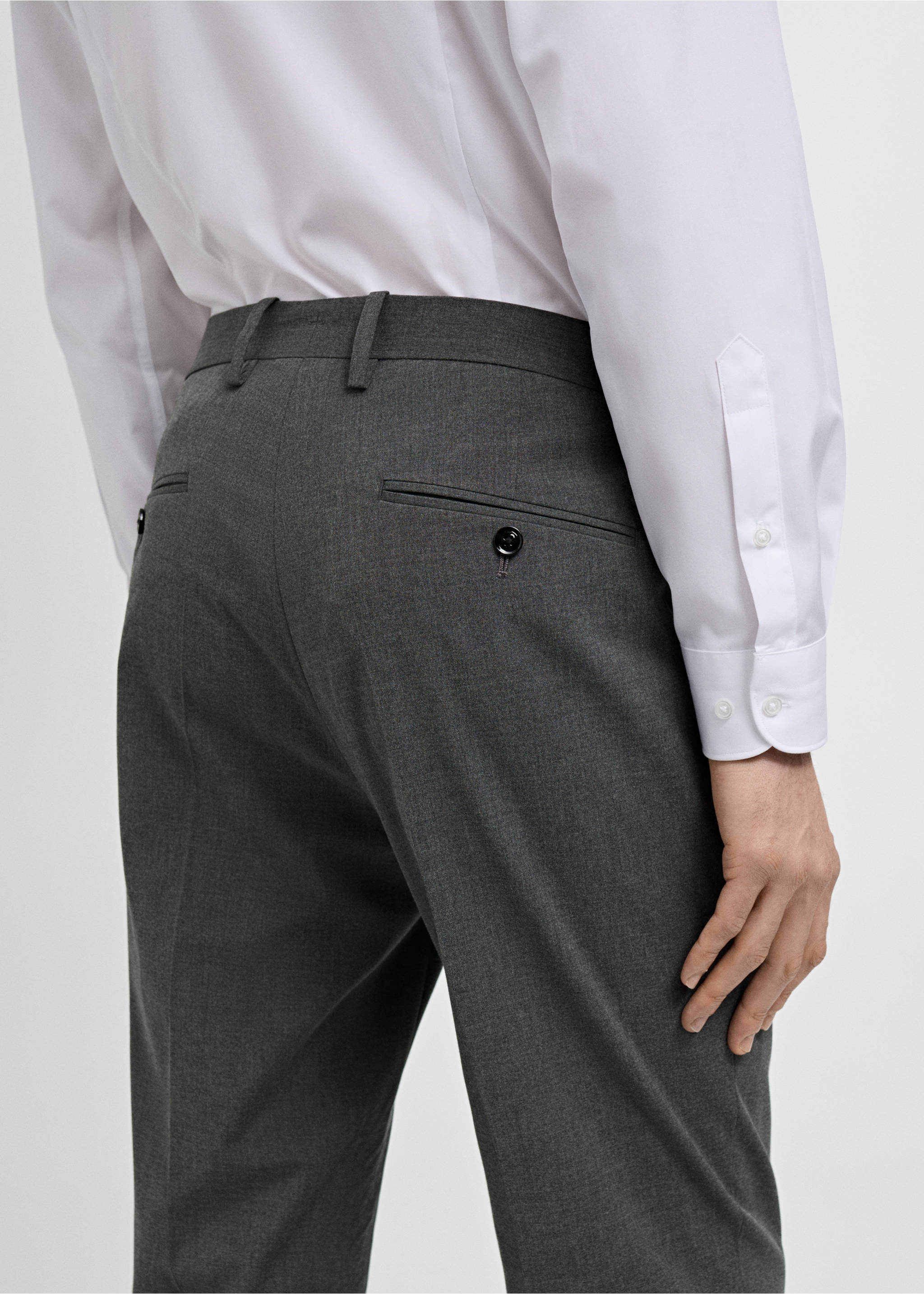 Monaco slim-fit suit trousers - Details of the article 2, Grey. Ref: 87020634-00.