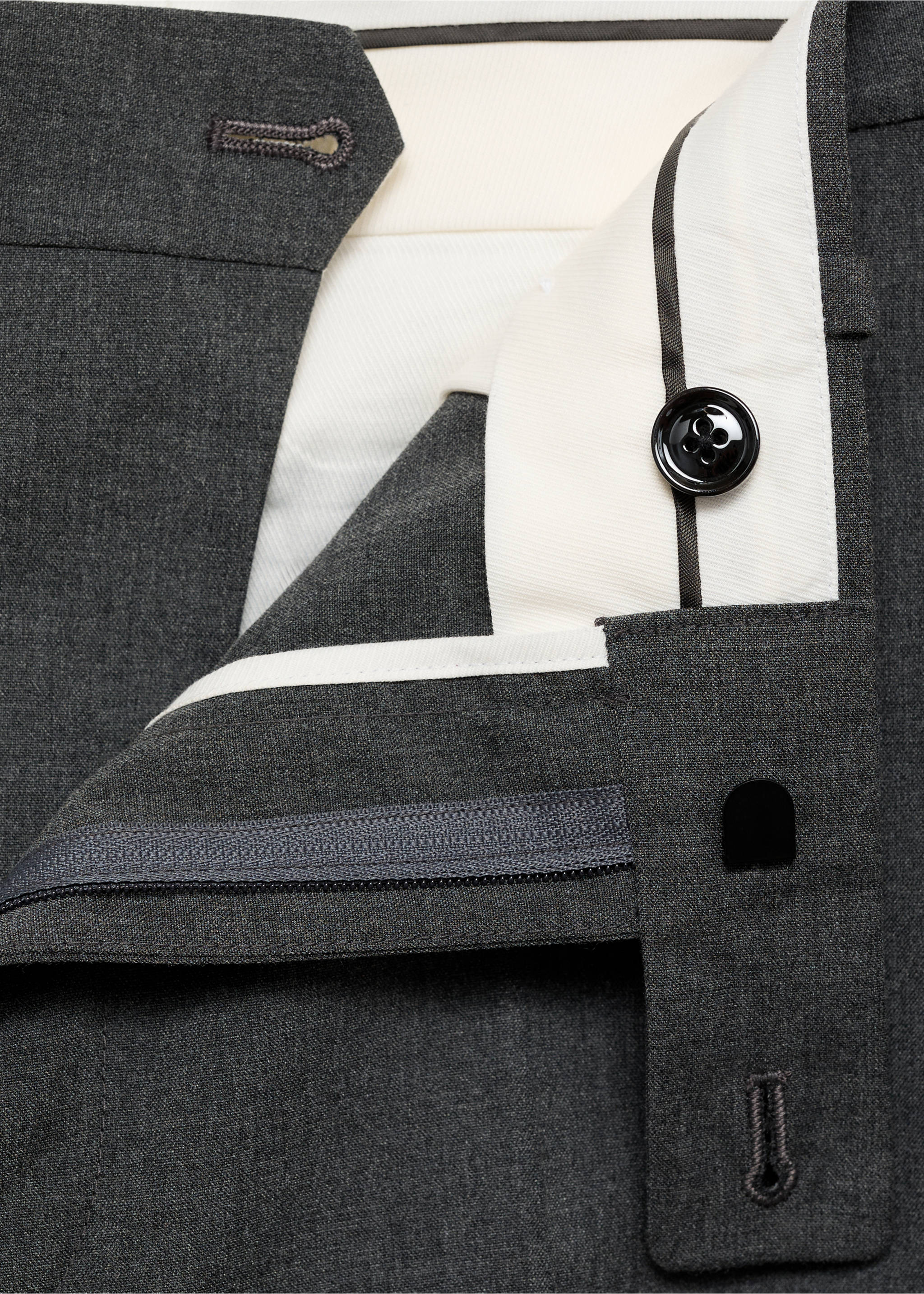 Monaco slim-fit suit trousers - Details of the article 8, Grey. Ref: 87020634-00.