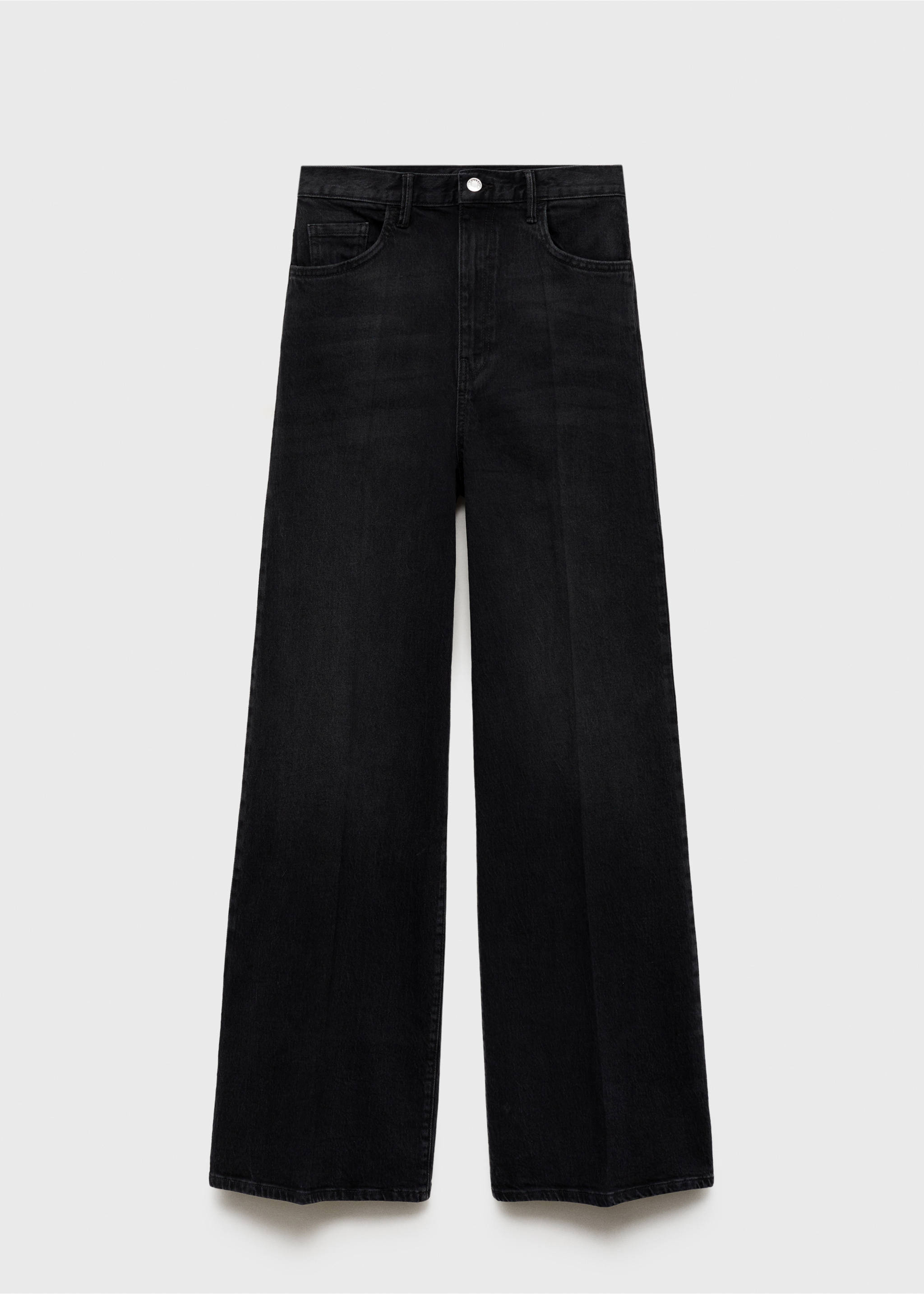 High-waisted wideleg jeans - Article without model, Black denim. Ref: 87020635-00.