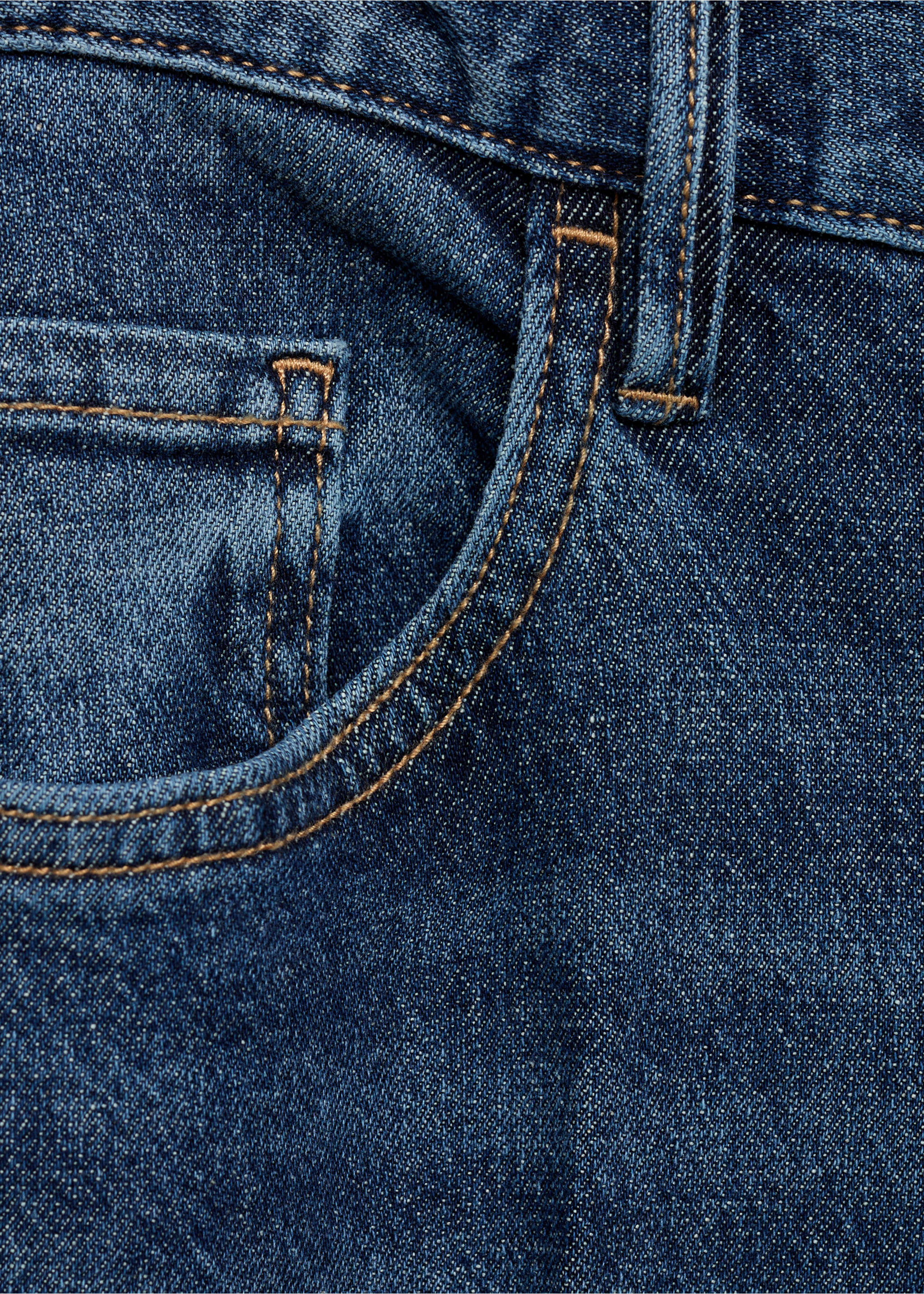 Jeans med hög midja och breda ben - Detaljer om artikeln 0, Mörkblå. Ref: 87020638-00.
