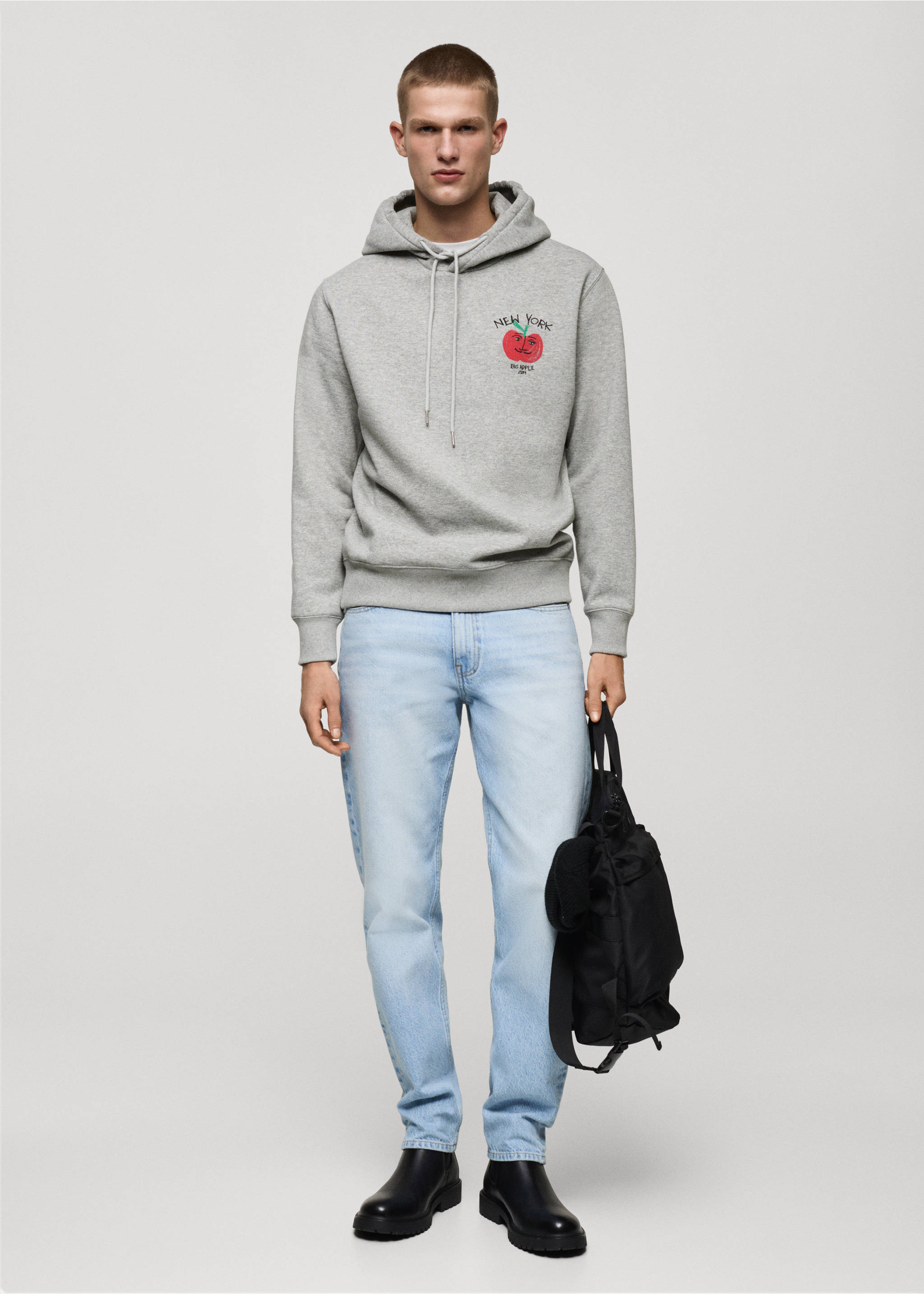 Graphic hooded sweatshirt - General plane, Light Heather Grey. Ref: 87020639-00.