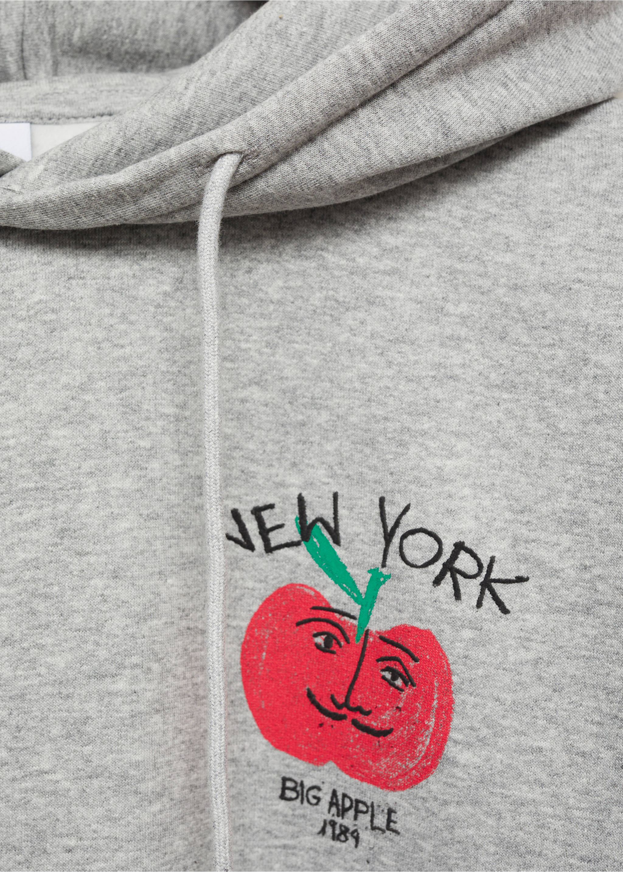 Graphic hooded sweatshirt - Details of the article 8, Light Heather Grey. Ref: 87020639-00.
