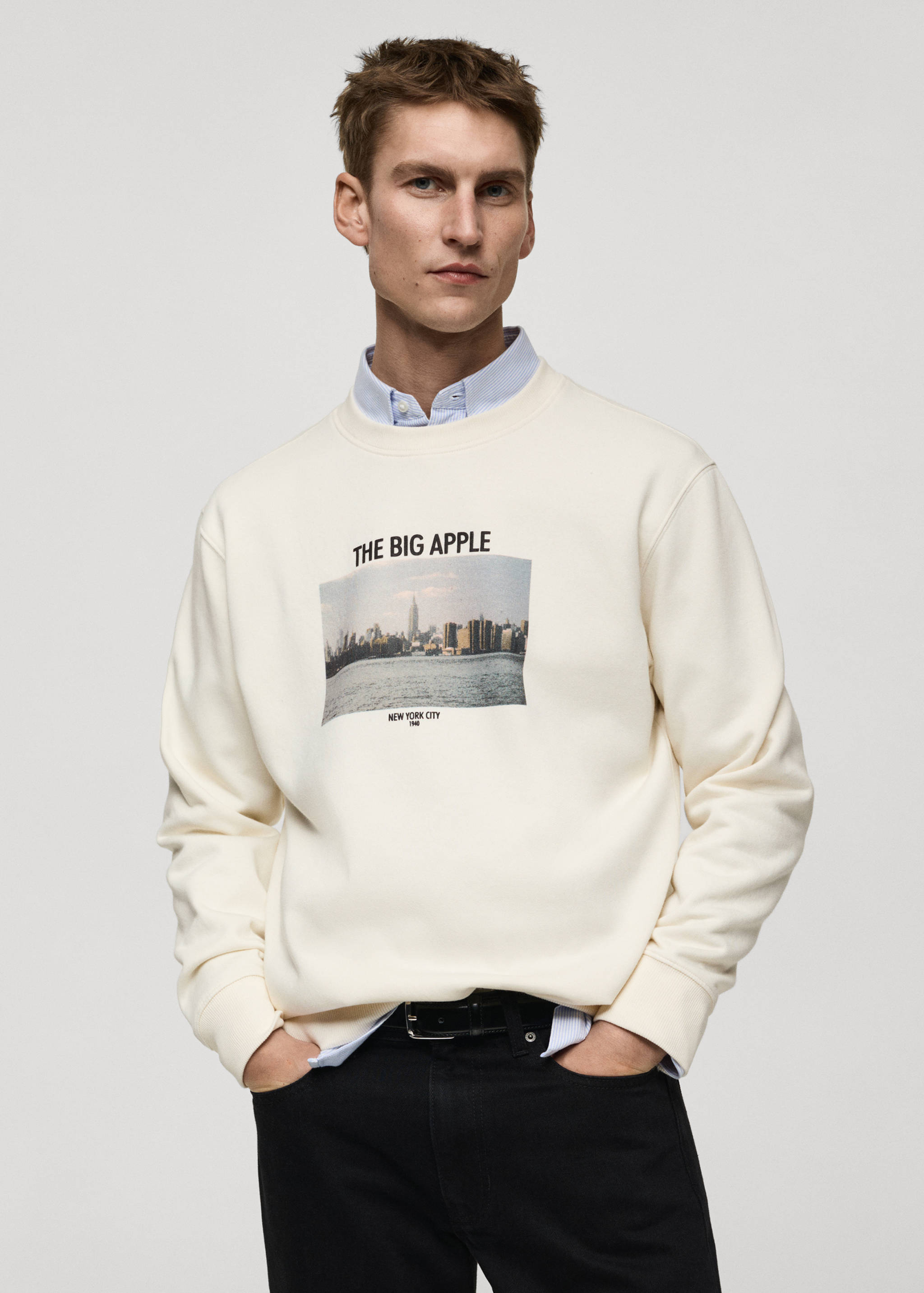 Graphic-print cotton sweatshirt - Medium plane