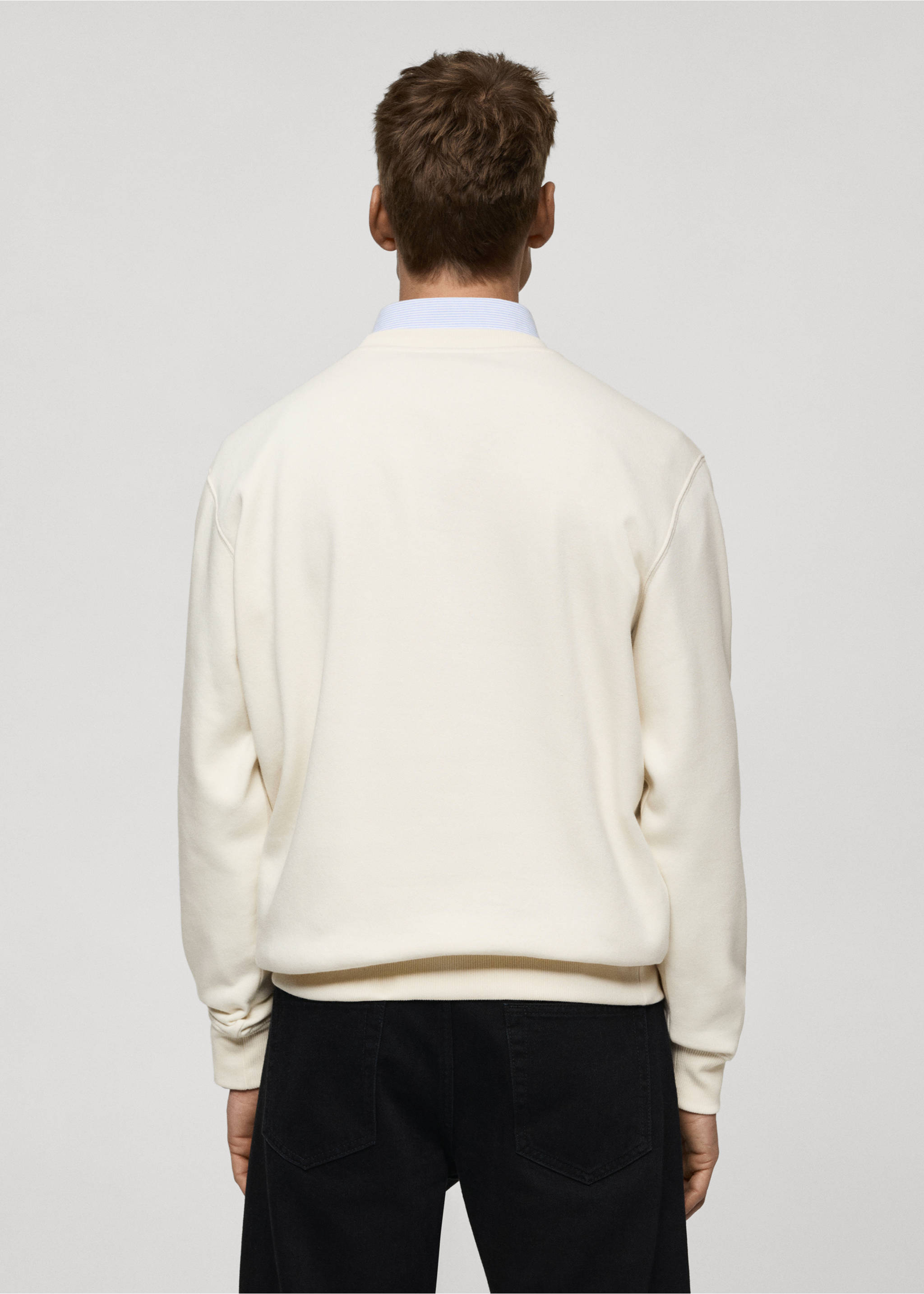 Graphic-print cotton sweatshirt - Reverse of the article, Beige. Ref: 87020640-00.