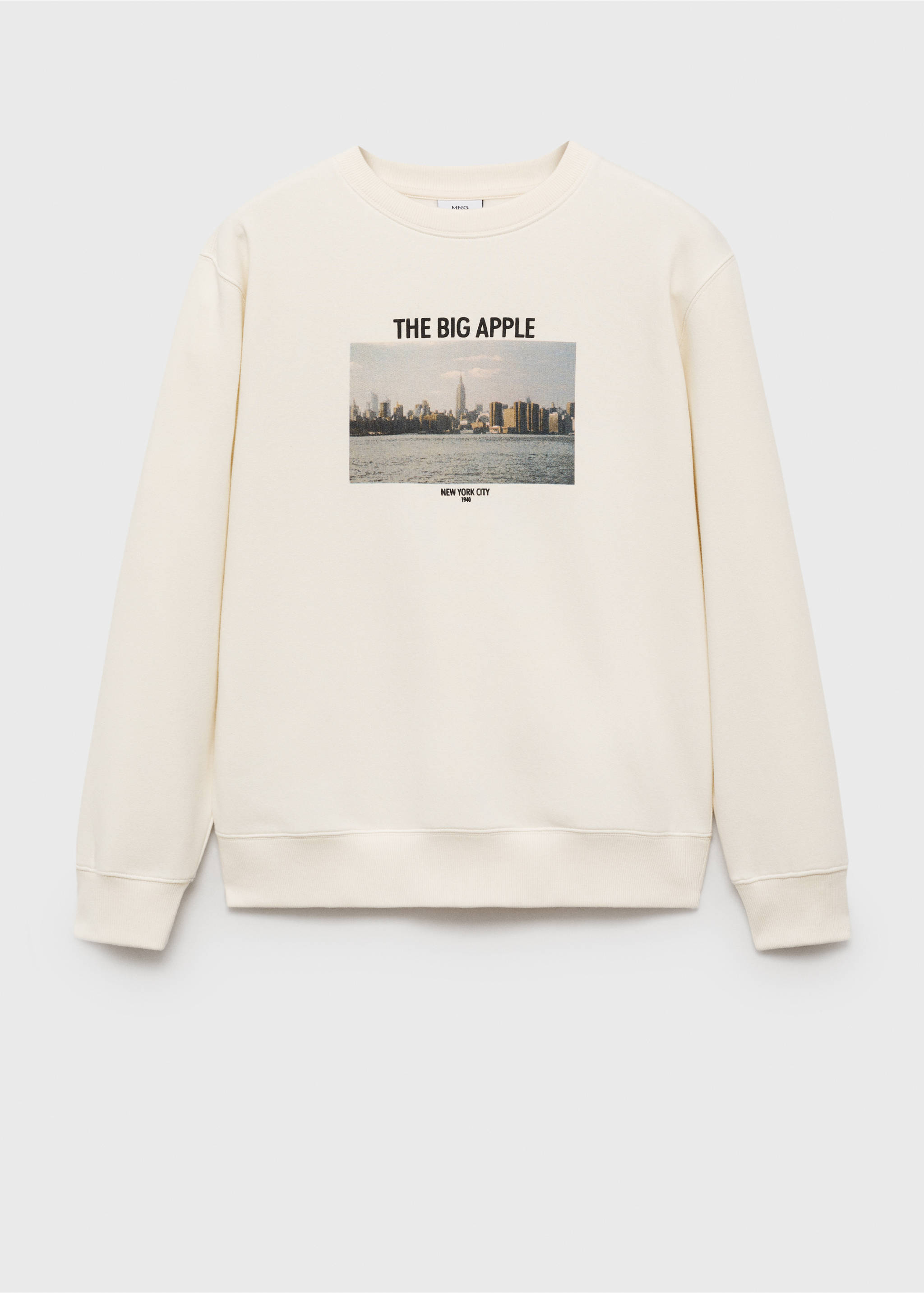 Sweat-shirt coton imprimé graphique - Article sans modèle, Beige. Ref: 87020640-00.